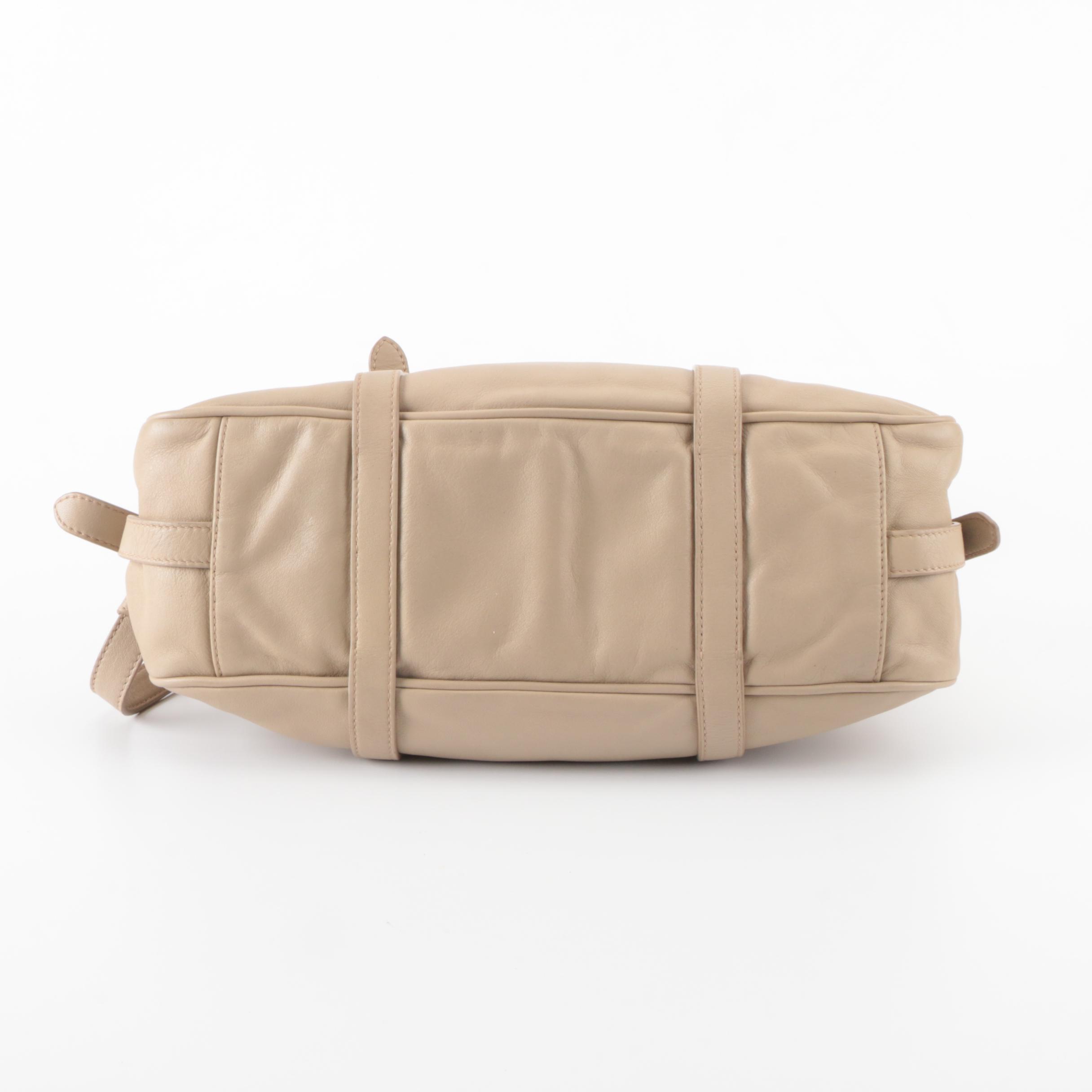 Prada Small Satchel in Beige Soft Calfskin with Detachable Strap