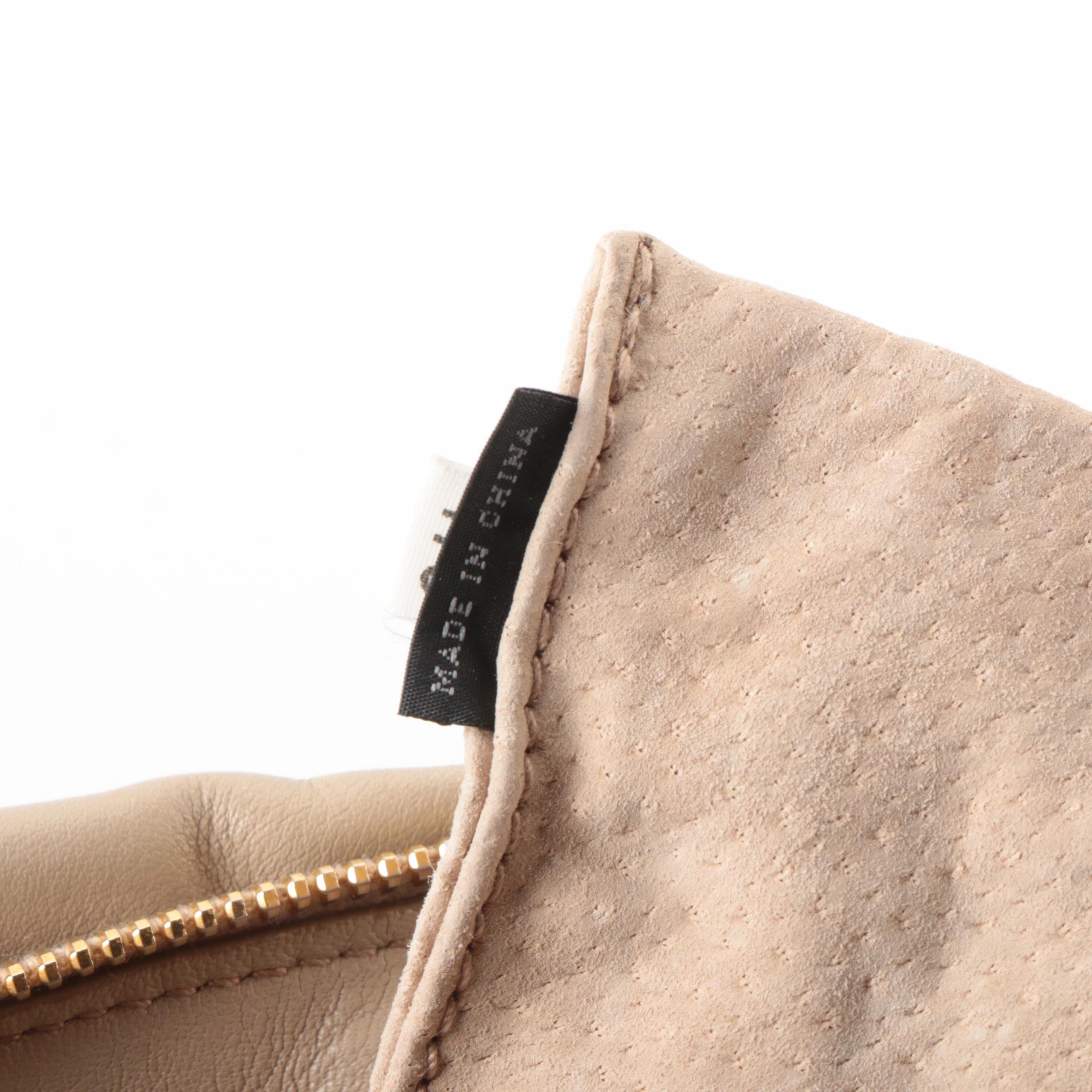 Prada Small Satchel in Beige Soft Calfskin with Detachable Strap