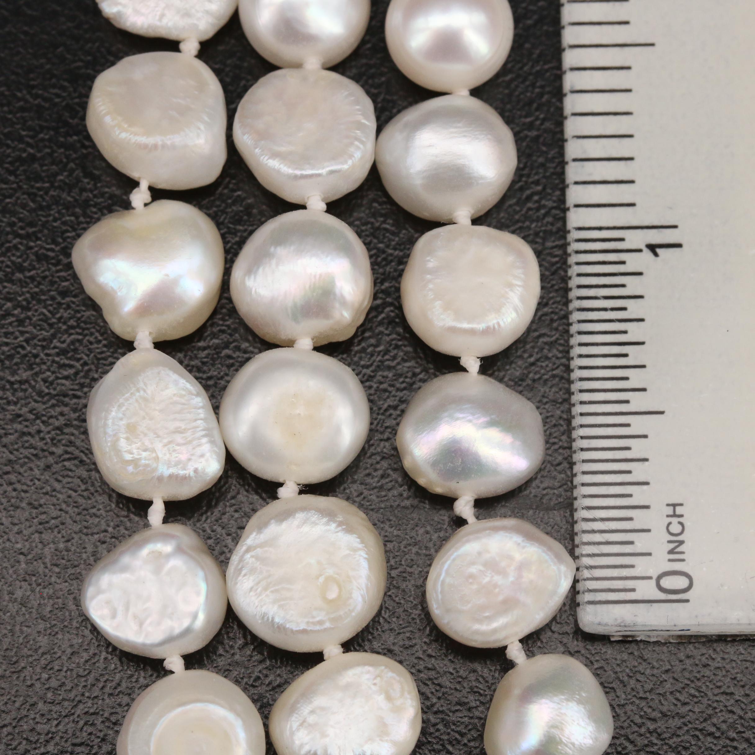 Endless Knotted Pearl Necklace