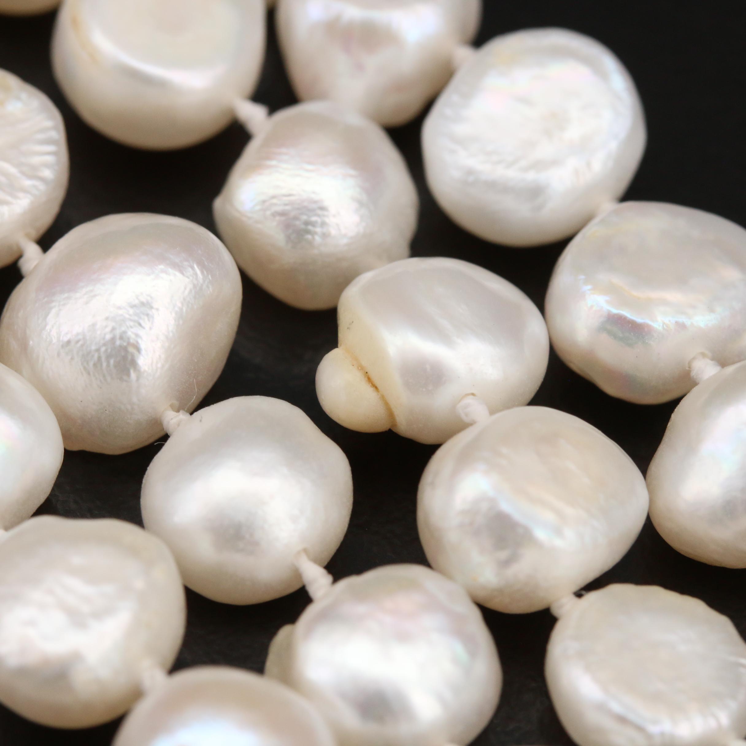 Endless Knotted Pearl Necklace