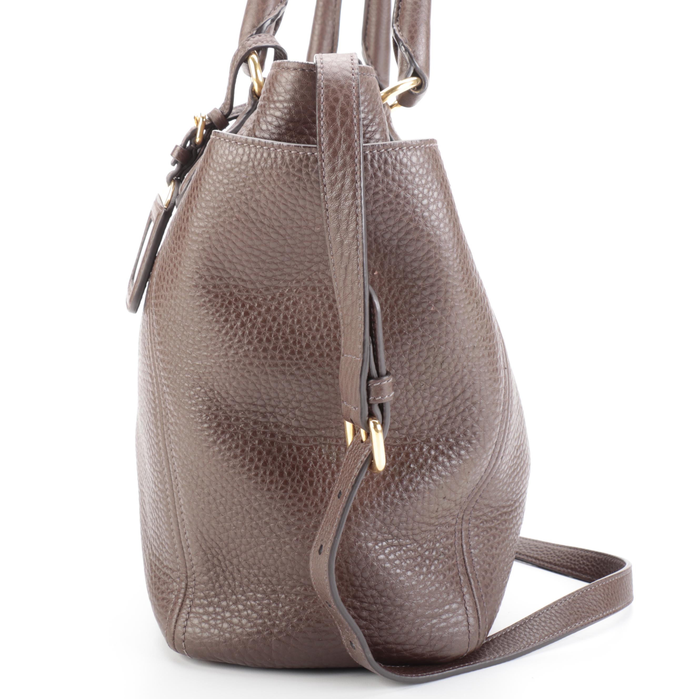 Prada Side Pocket Convertible Tote Vitello Daino Leather