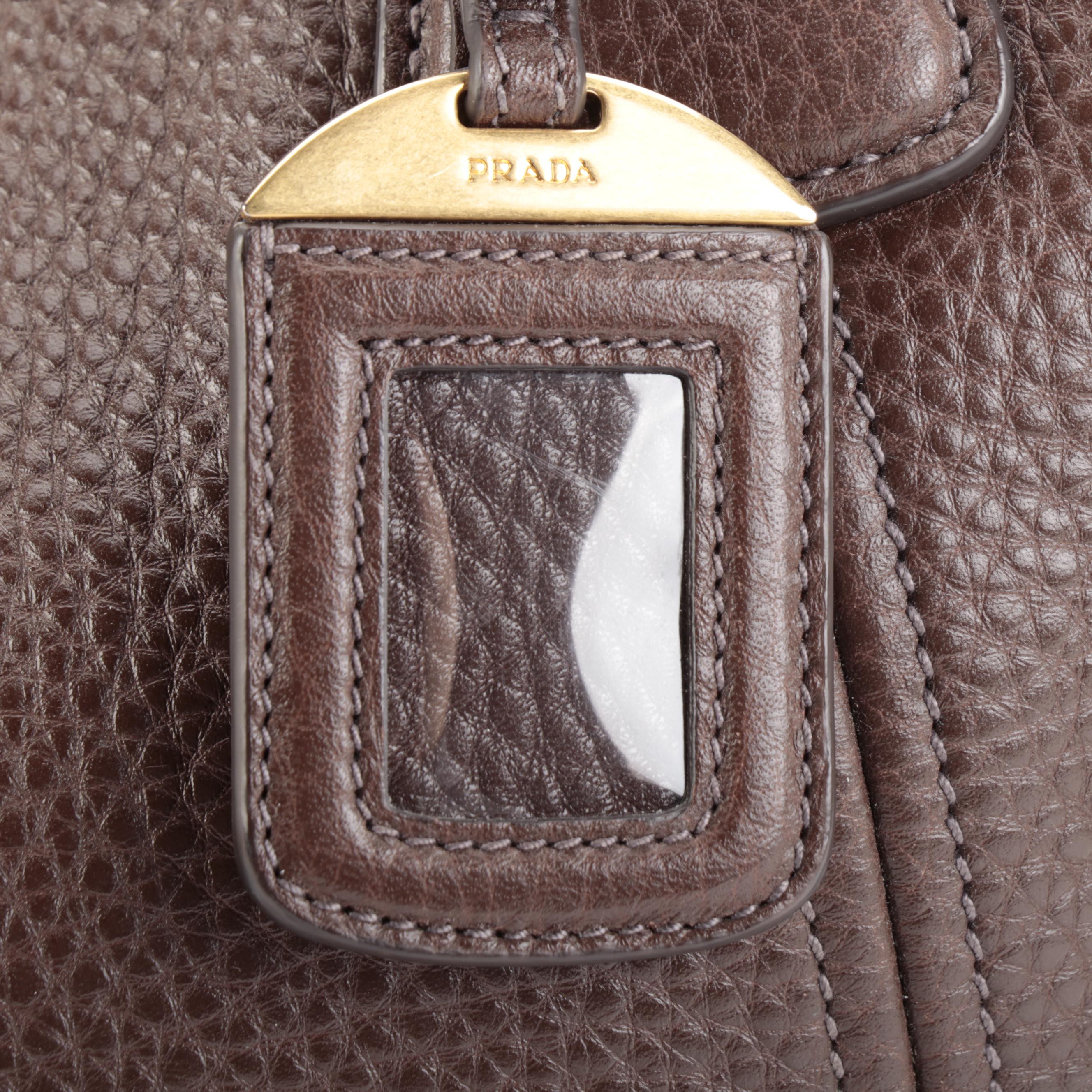 Prada Side Pocket Convertible Tote Vitello Daino Leather