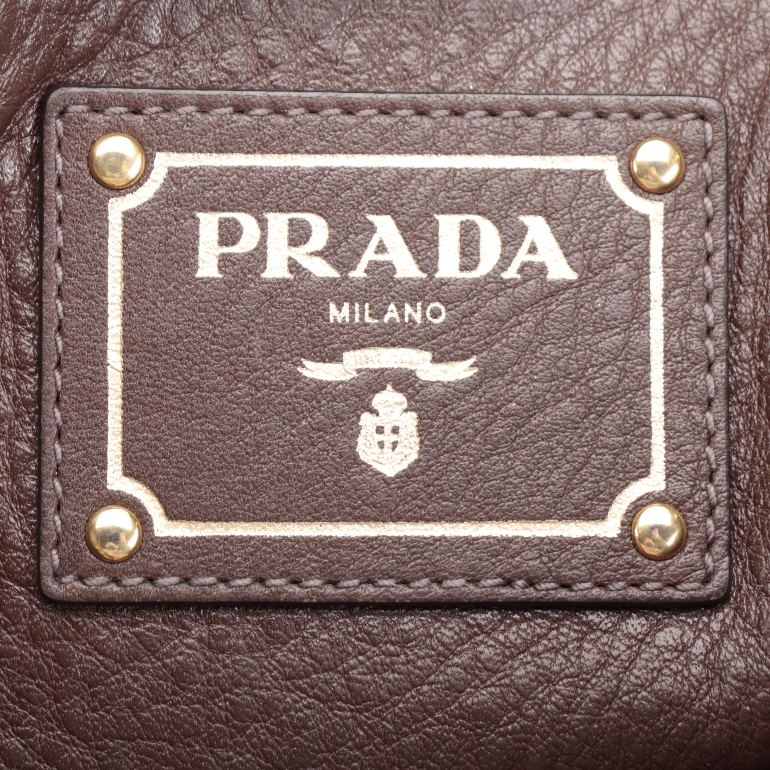 Prada Side Pocket Convertible Tote Vitello Daino Leather