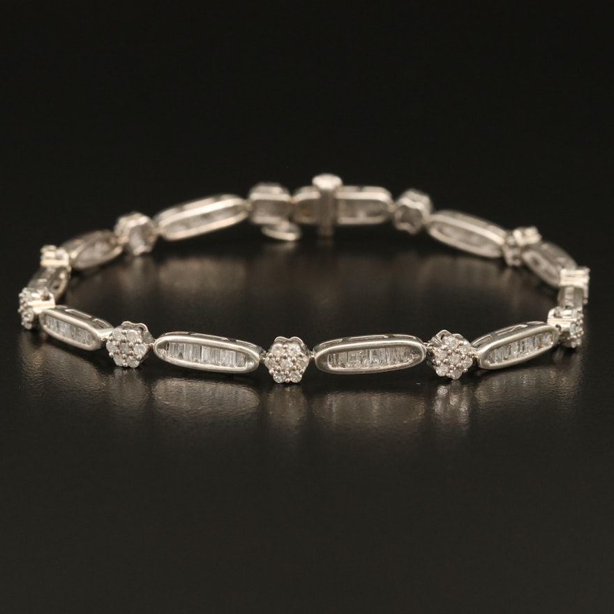 Sterling 2.46 CTW Diamond Link Bracelet