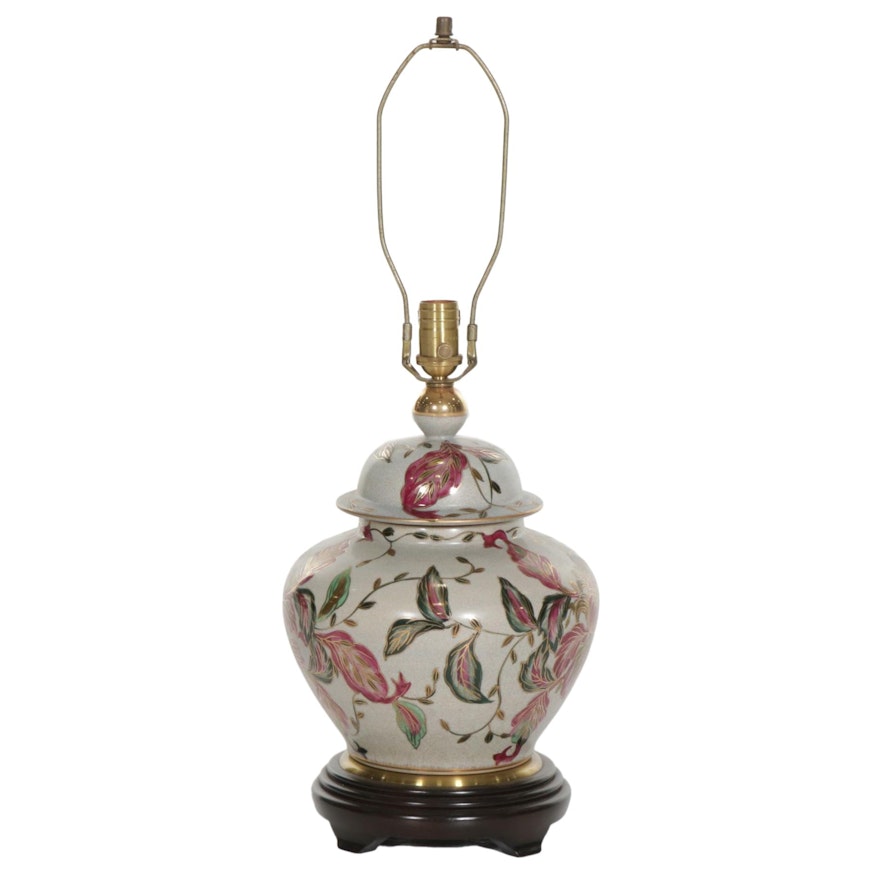 Wildwood Hand-Painted Ceramic Table Lamp, Late 20th Century