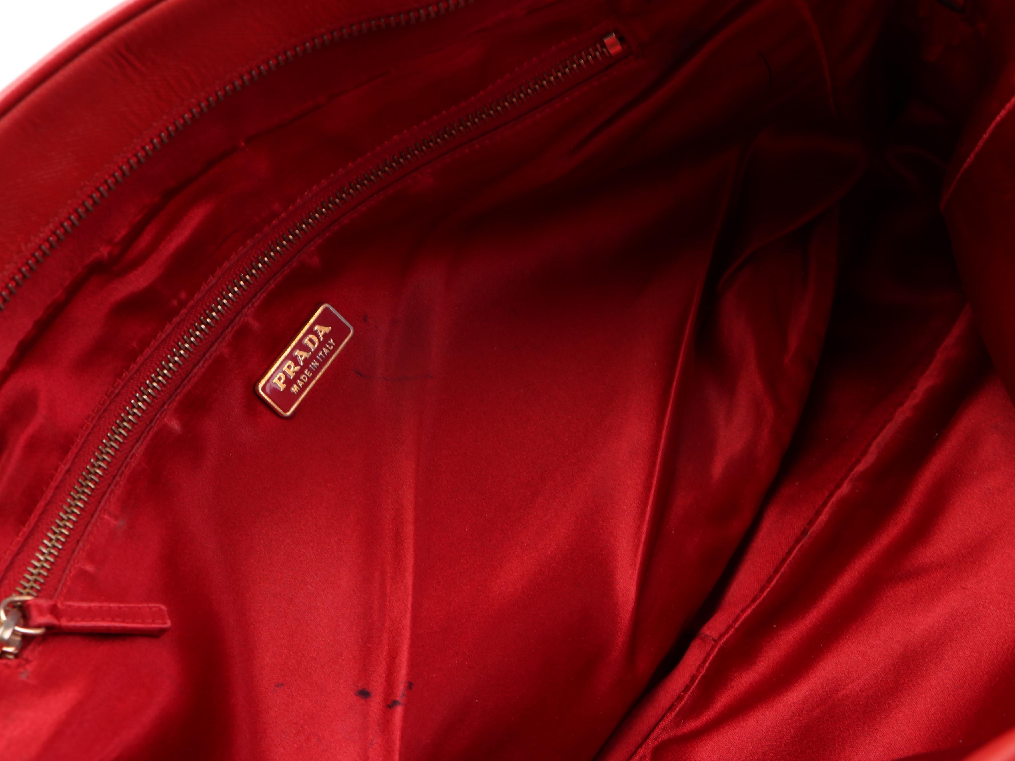 Prada Bowler Bauletto Bag in Red Saffiano Leather