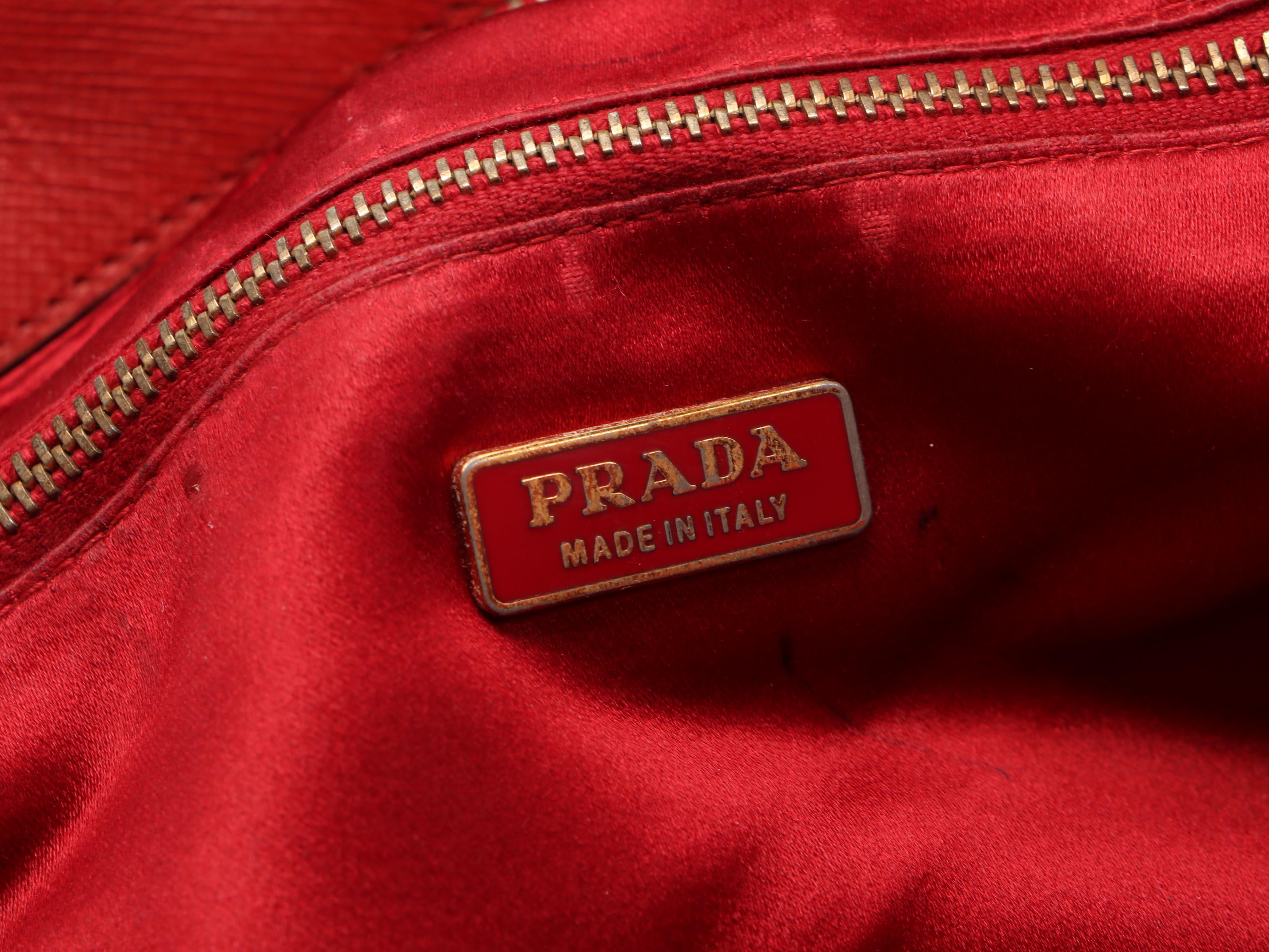 Prada Bowler Bauletto Bag in Red Saffiano Leather