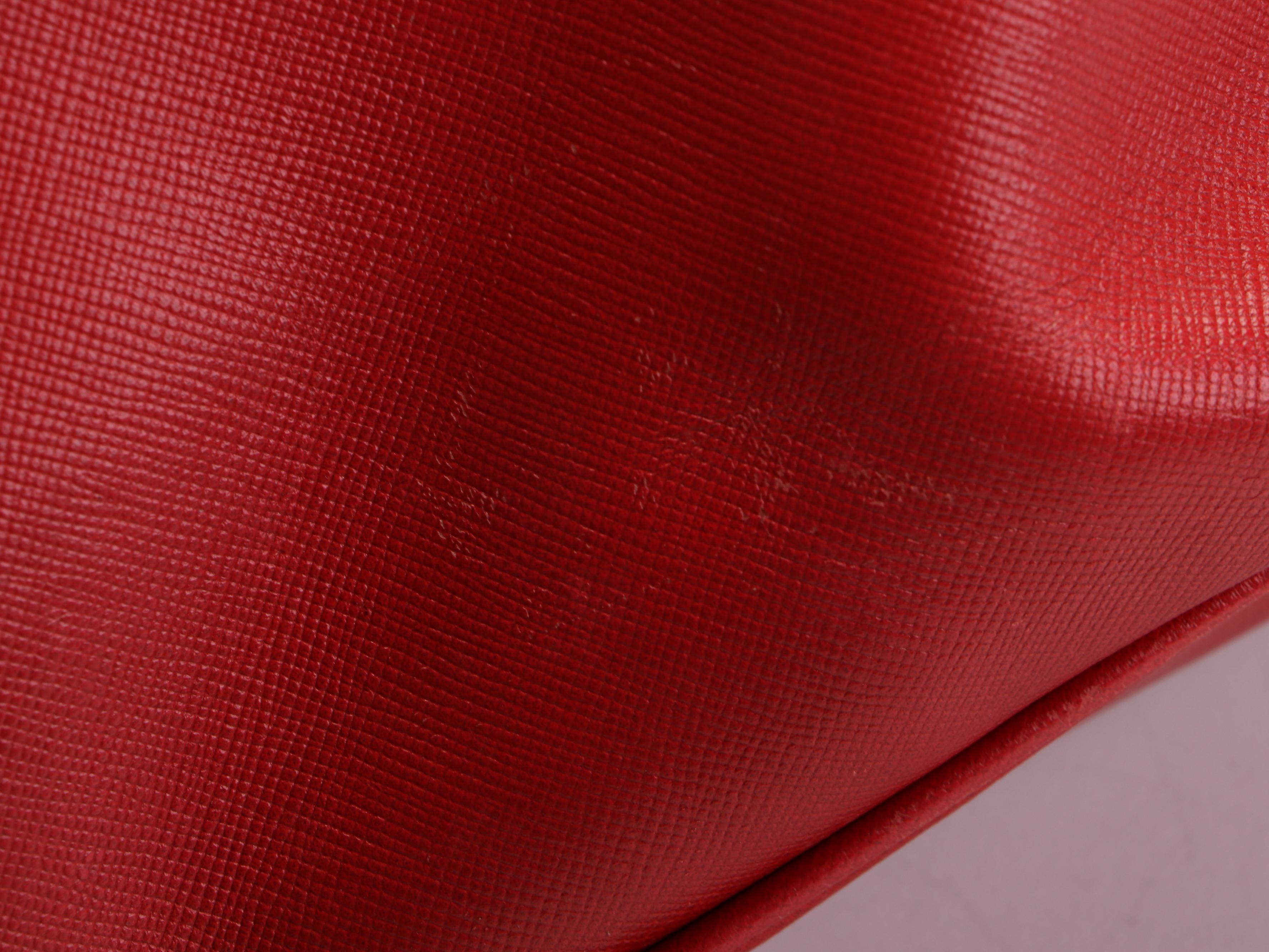 Prada Bowler Bauletto Bag in Red Saffiano Leather