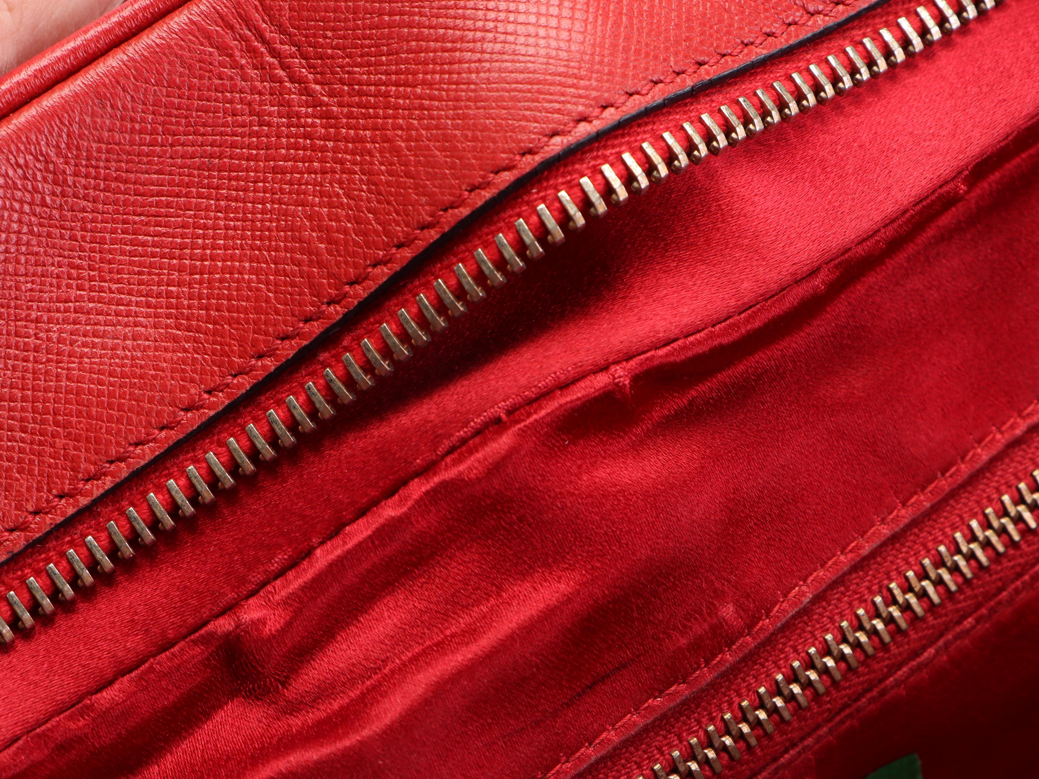 Prada Bowler Bauletto Bag in Red Saffiano Leather