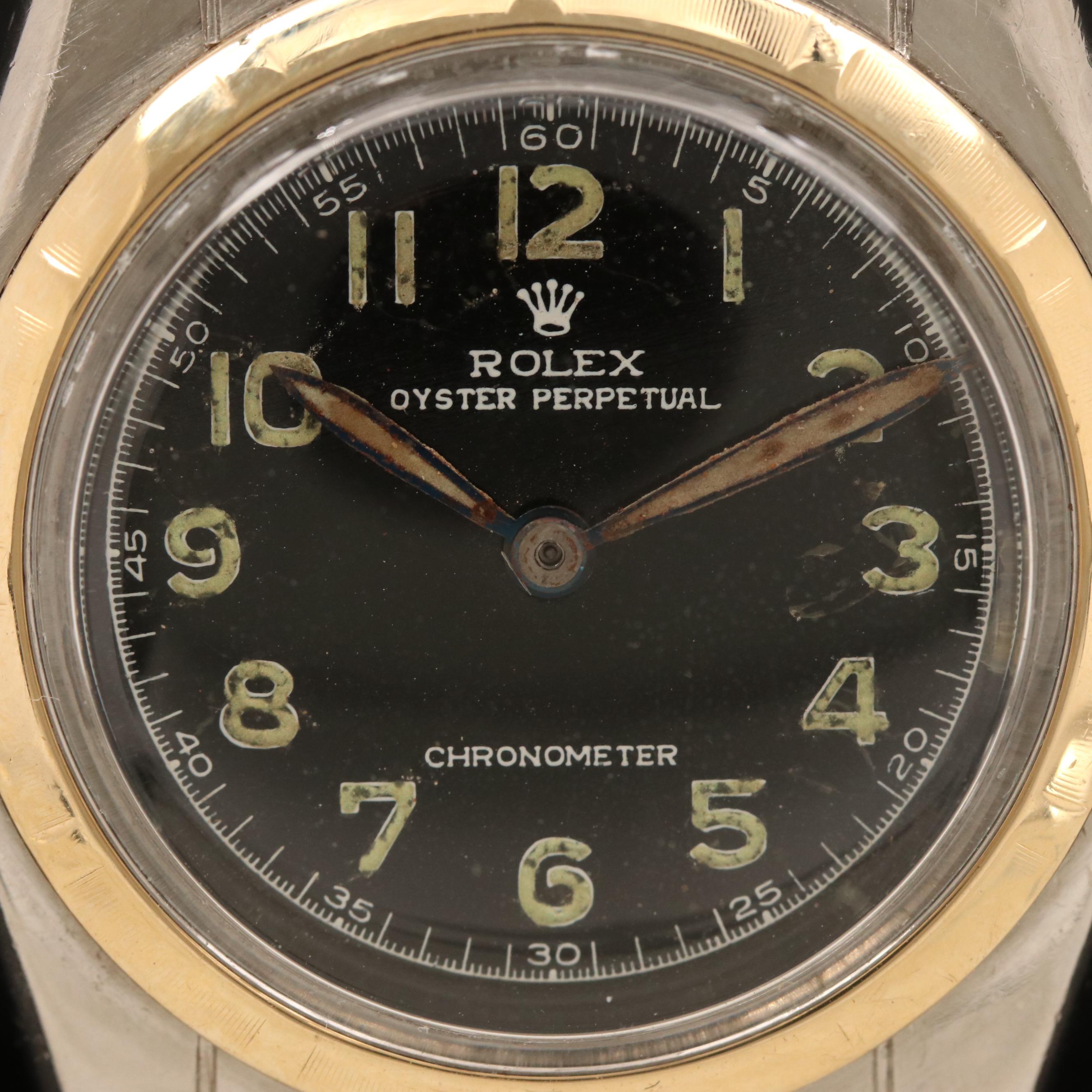 Rolex Vintage Oyster Perpetual Bubble Back 14K and Stainless Steel Watch