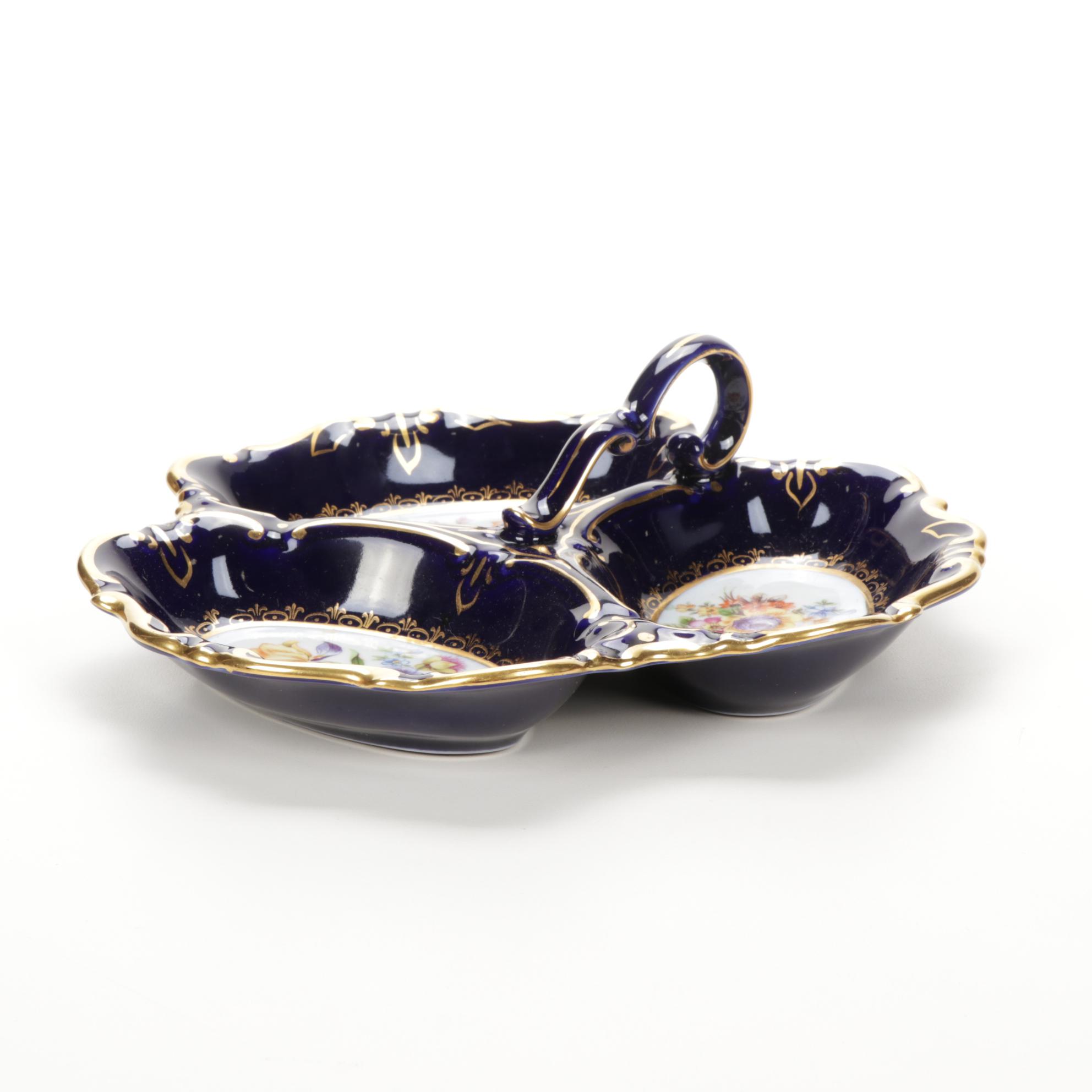 Graf Von Henneberg Relish Tray, Royal Doulton "March" Figurine and Limoges Boxes