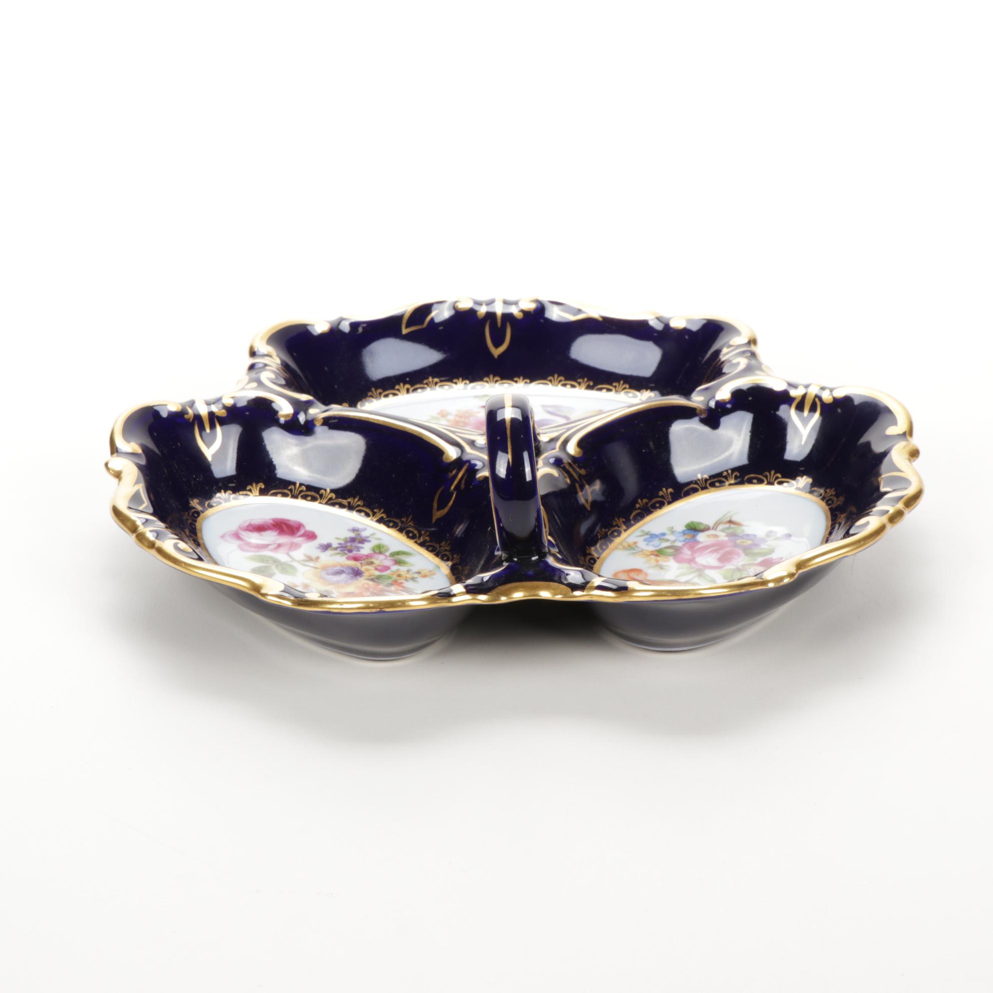 Graf Von Henneberg Relish Tray, Royal Doulton "March" Figurine and Limoges Boxes