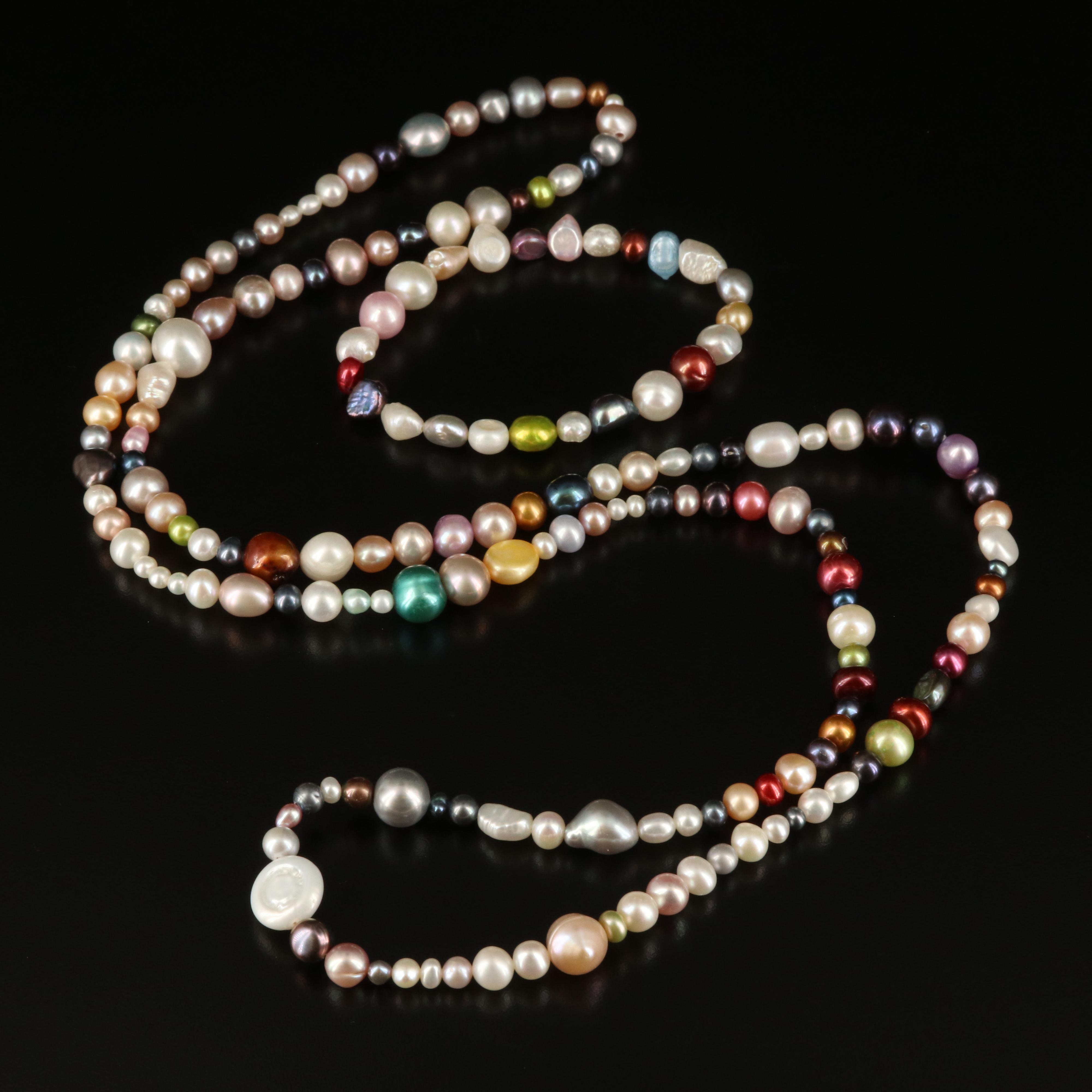 Endless Pearl Necklace and Expandable Bracelet