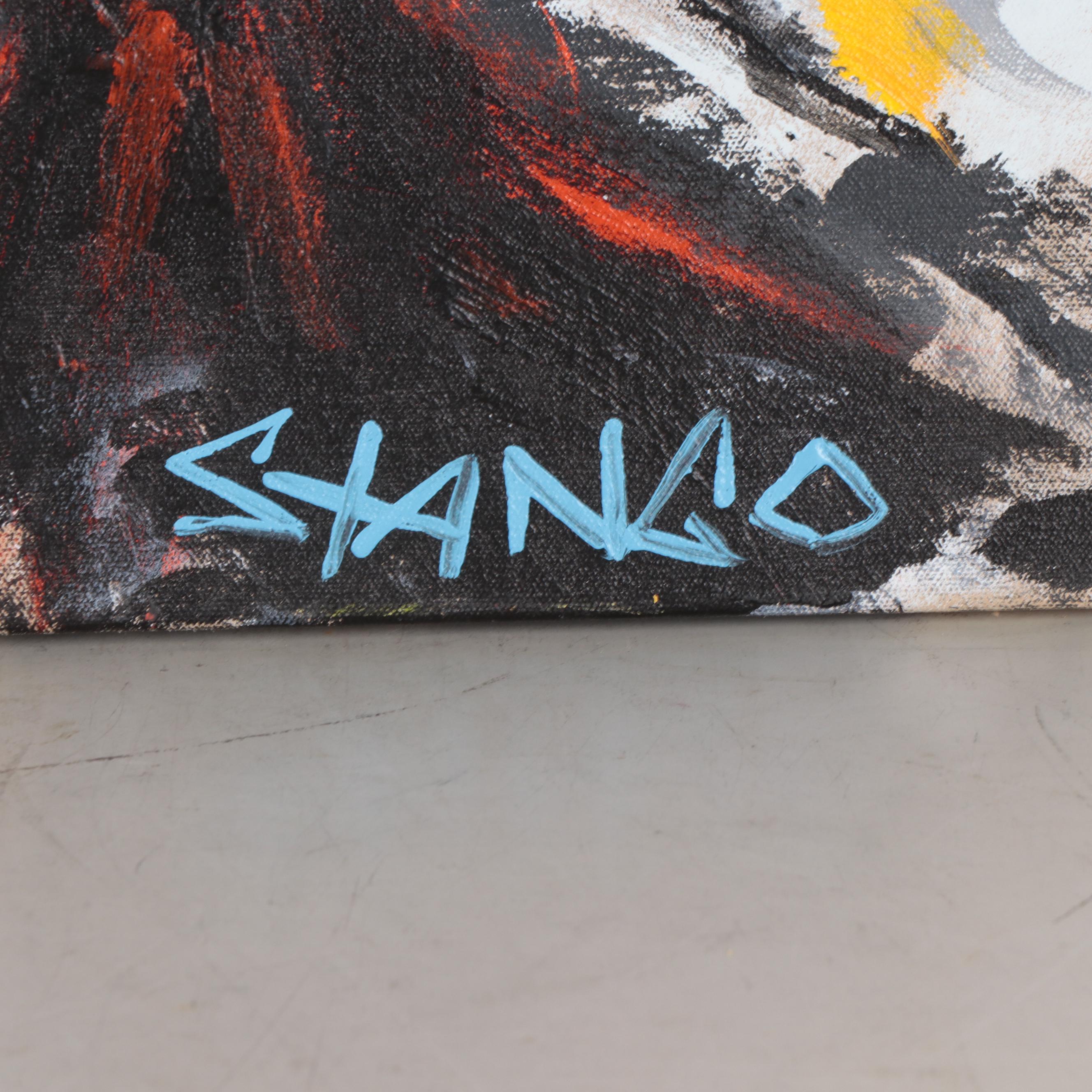 John Stango Large-Scale Pop Art Mixed Media Painting "Ben Hundred"