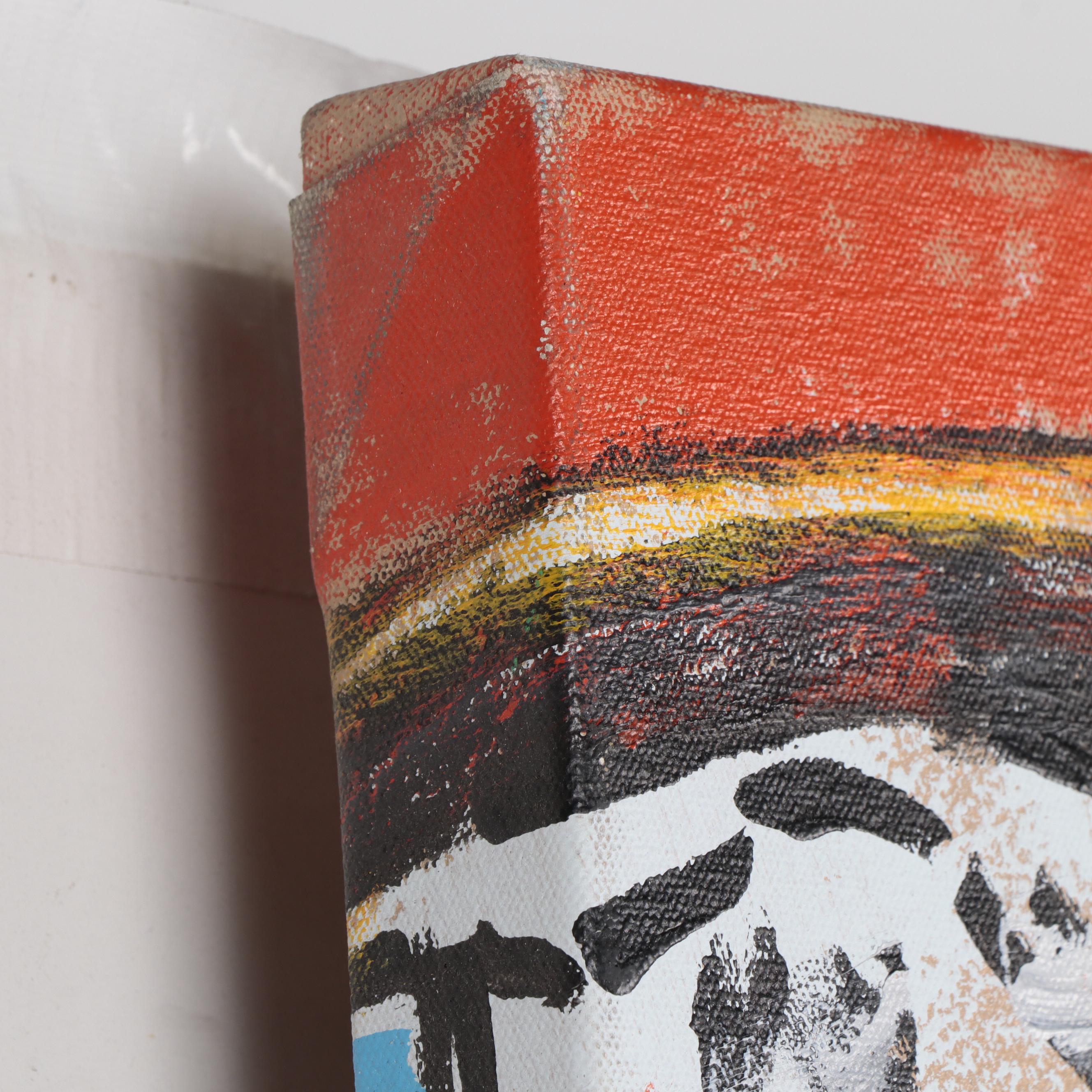 John Stango Large-Scale Pop Art Mixed Media Painting "Ben Hundred"