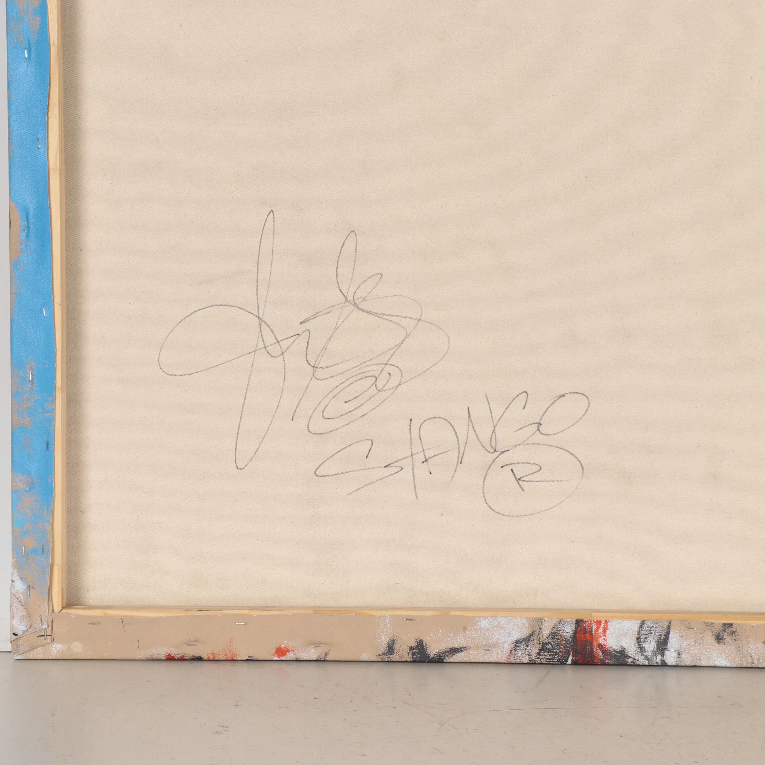 John Stango Large-Scale Pop Art Mixed Media Painting "Ben Hundred"