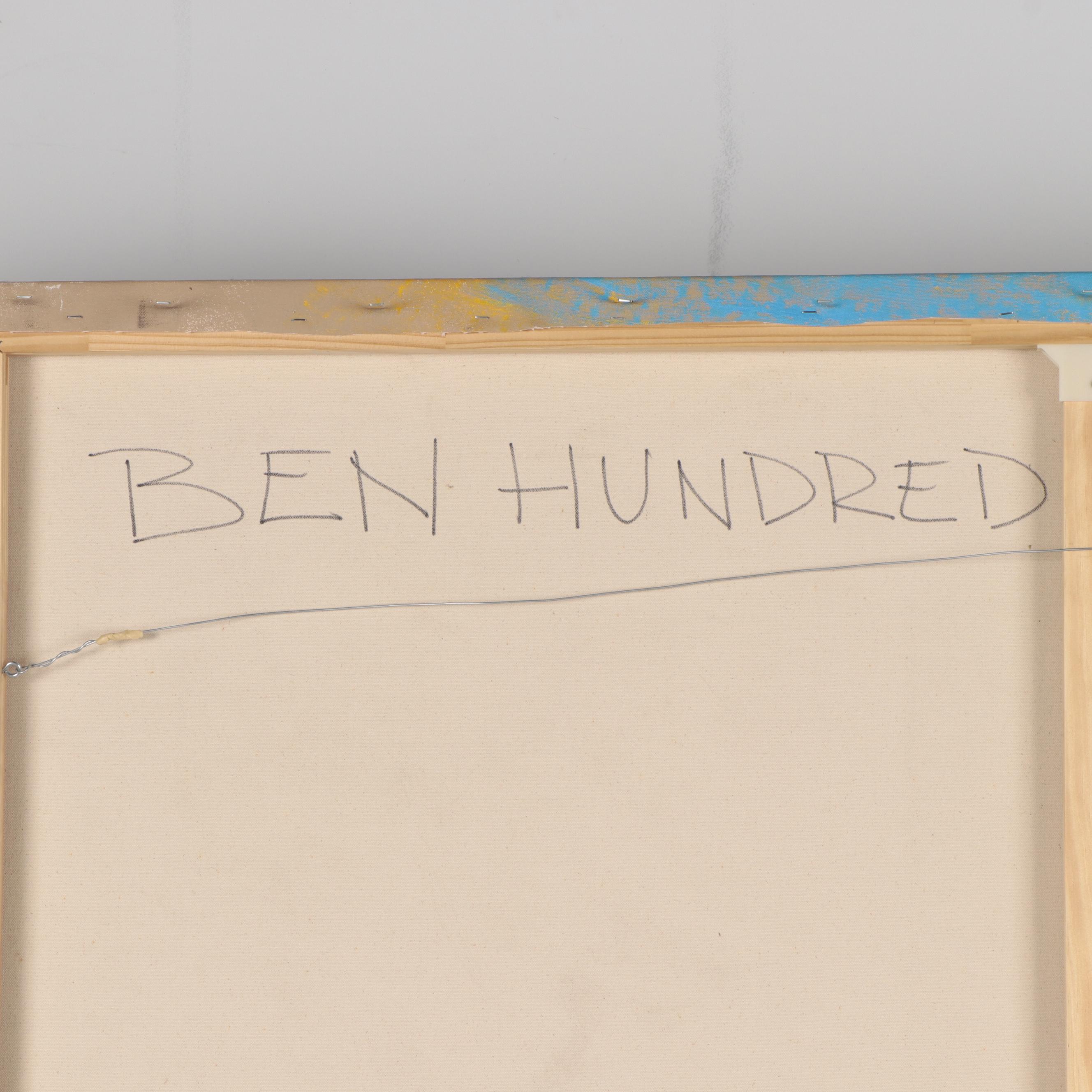 John Stango Large-Scale Pop Art Mixed Media Painting "Ben Hundred"