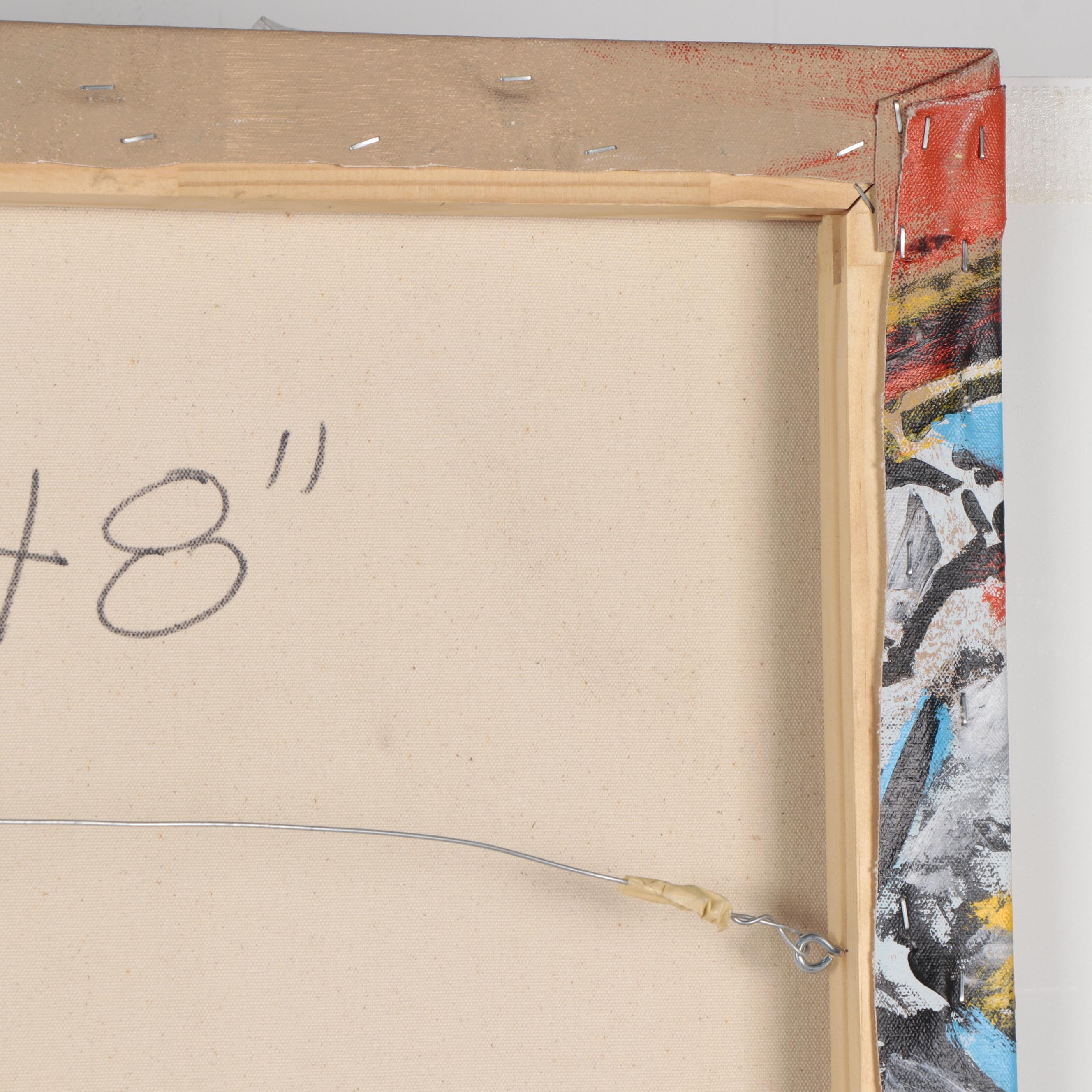 John Stango Large-Scale Pop Art Mixed Media Painting "Ben Hundred"