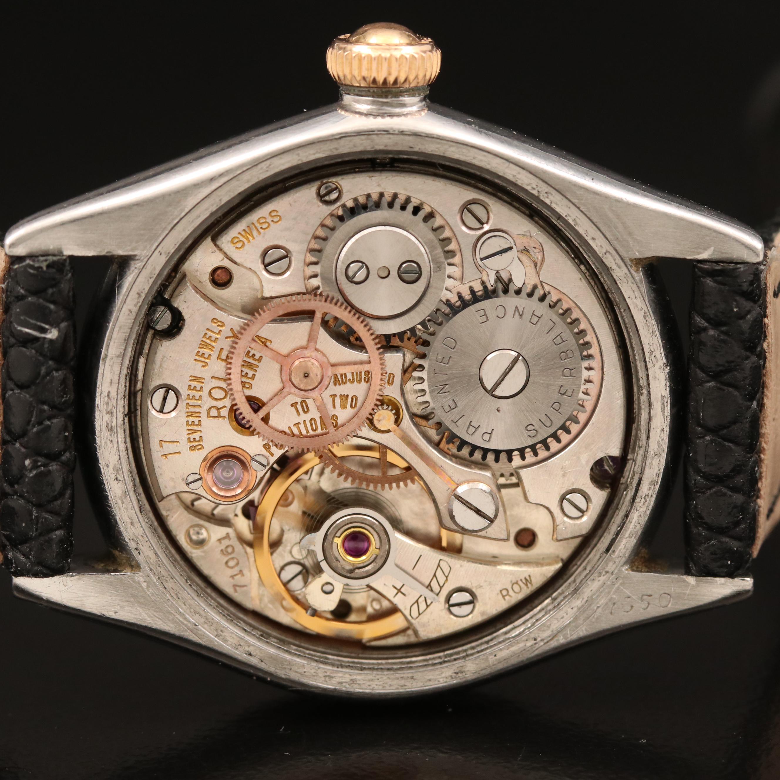 1935 Rolex Stainless Steel and Gold Filled Stem Wind Watch
