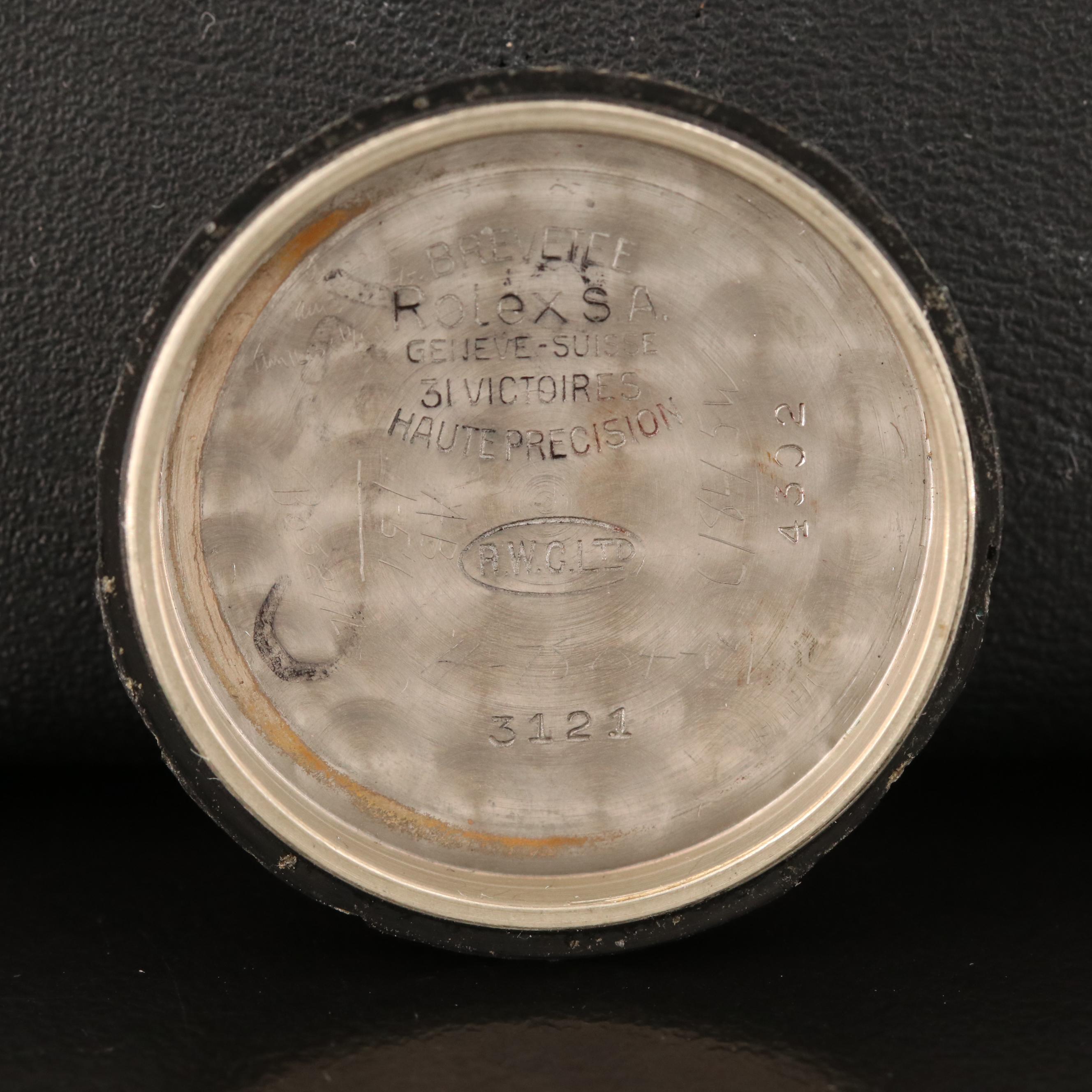 1935 Rolex Stainless Steel and Gold Filled Stem Wind Watch