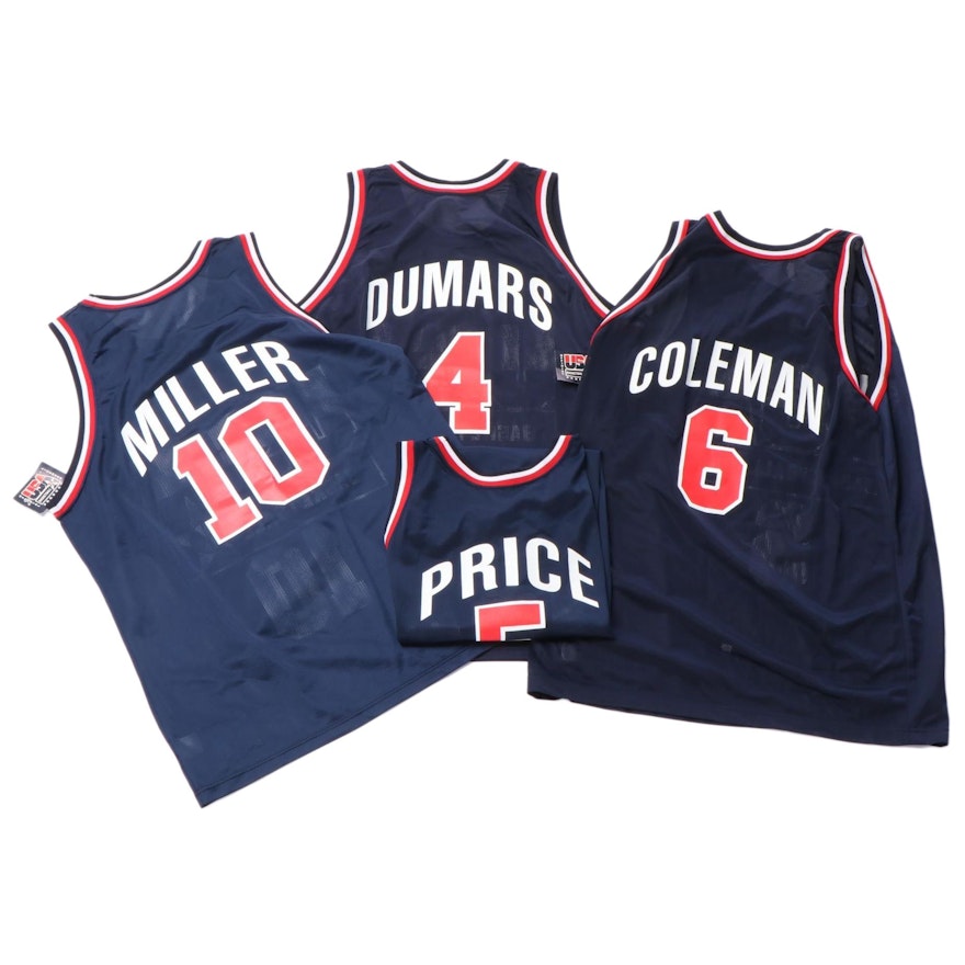 Champion Dream Team II NBA Jerseys with Price, Dumars, Miller and Coleman