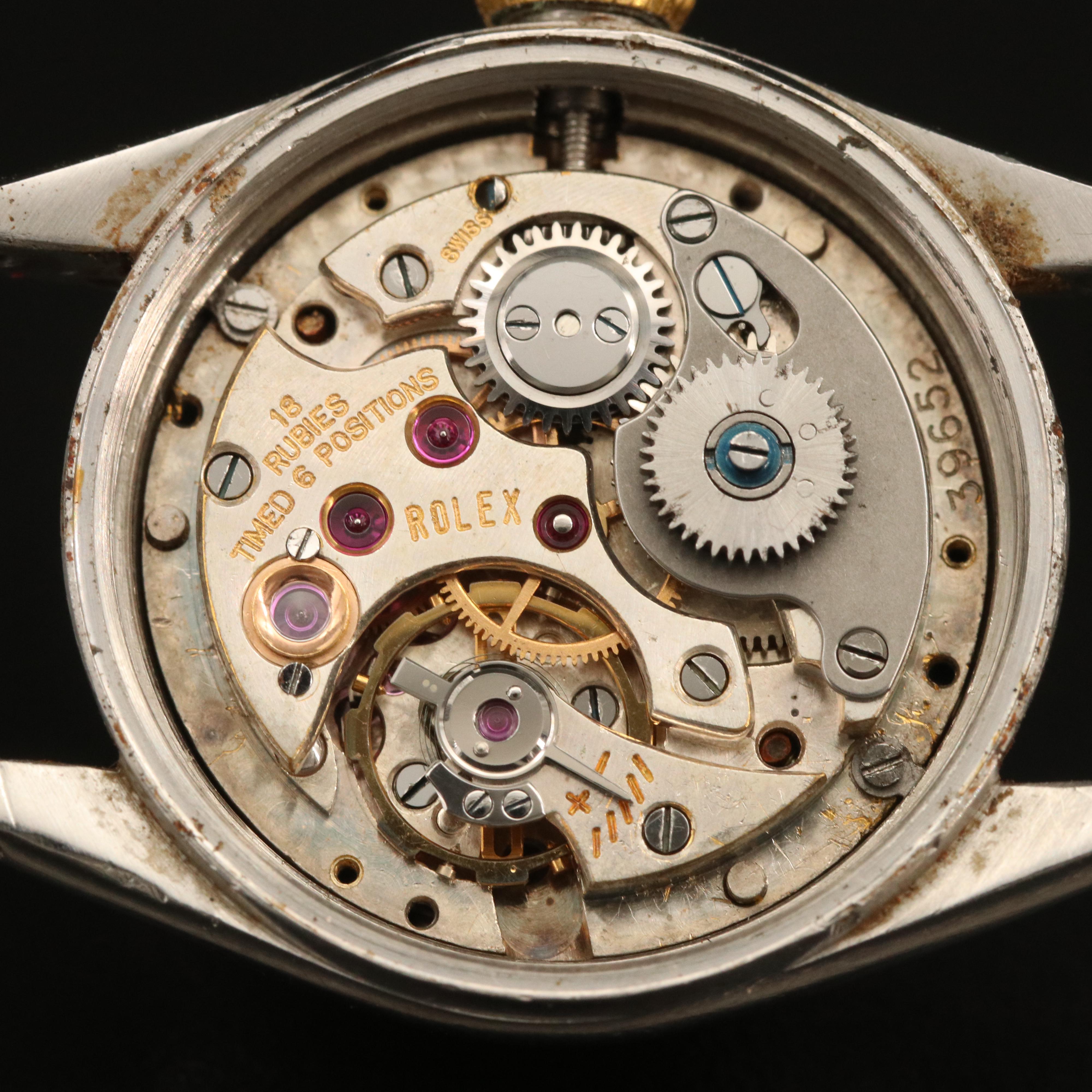 Vintage Rolex Bubbleback Model 5003 14K and Stainless Steel Watch