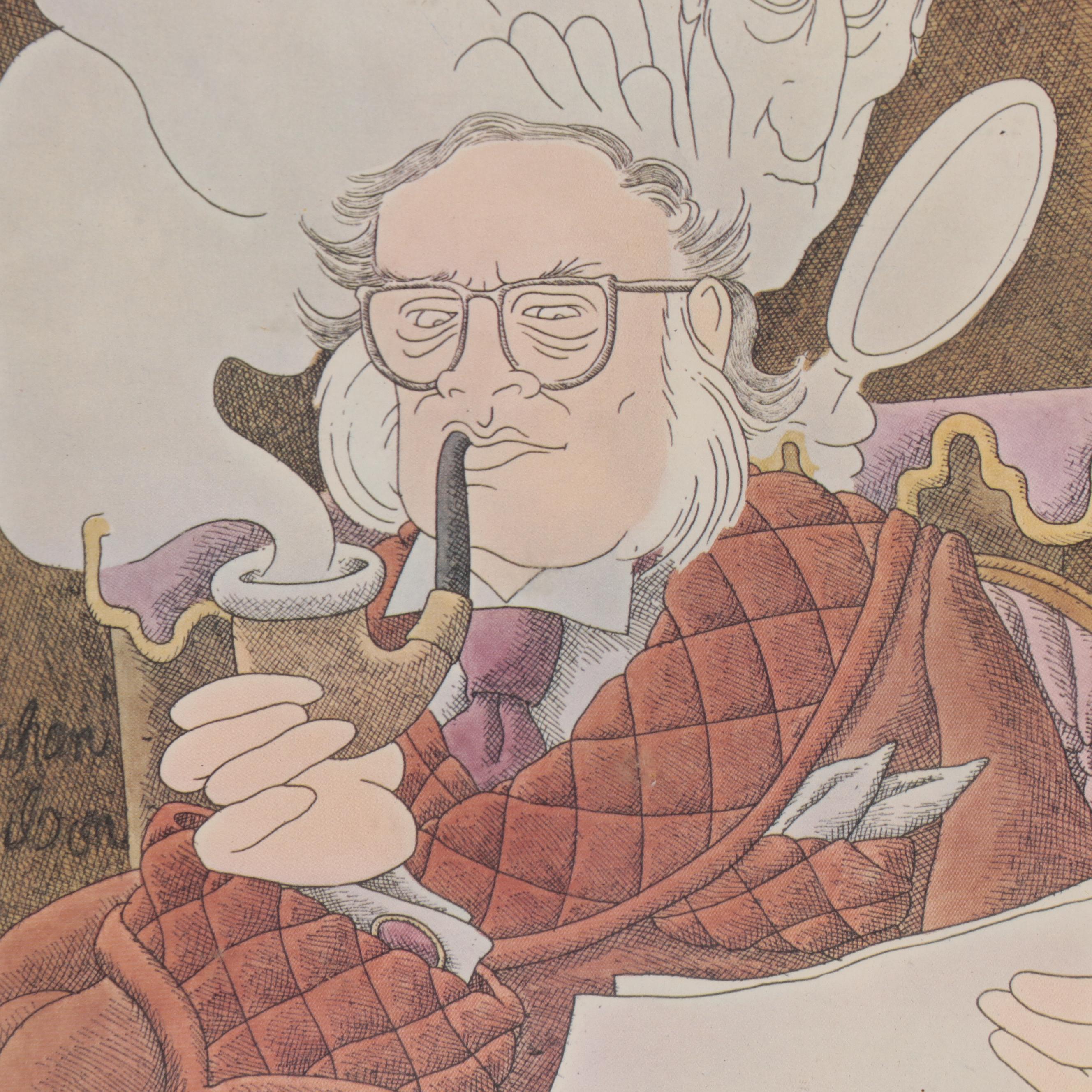 Gahan Allen Wilson Cartoon Offset Lithograph, 1978