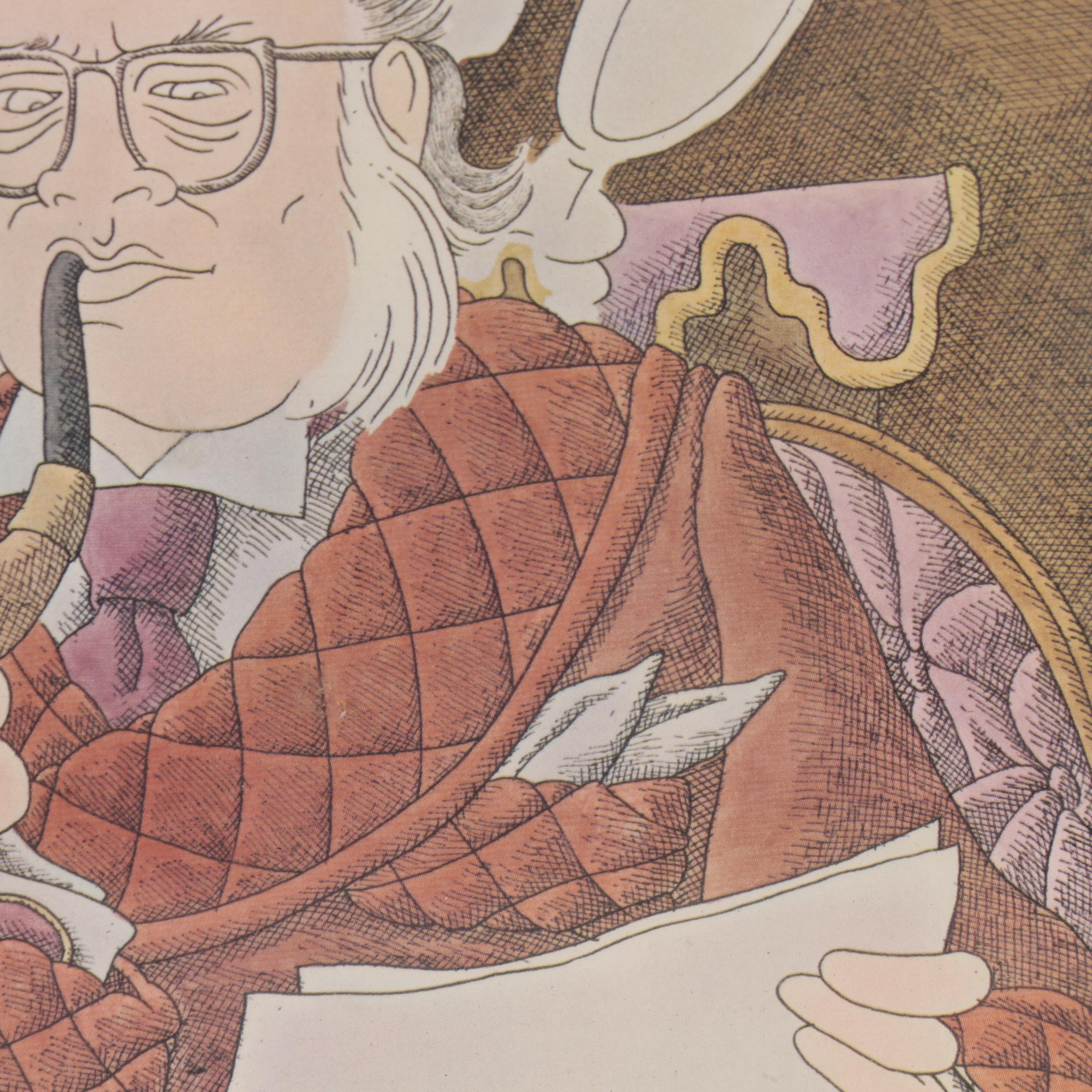 Gahan Allen Wilson Cartoon Offset Lithograph, 1978