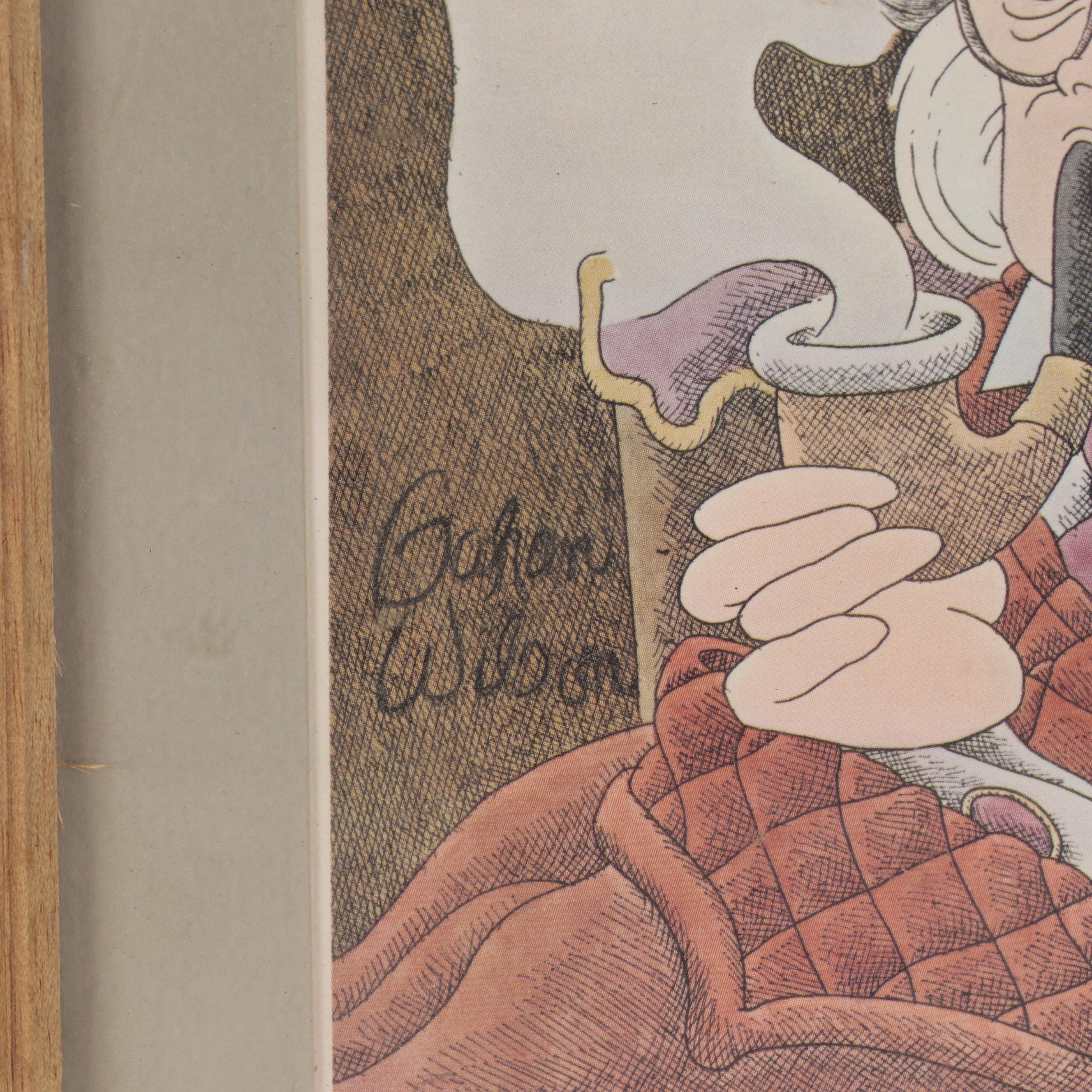 Gahan Allen Wilson Cartoon Offset Lithograph, 1978