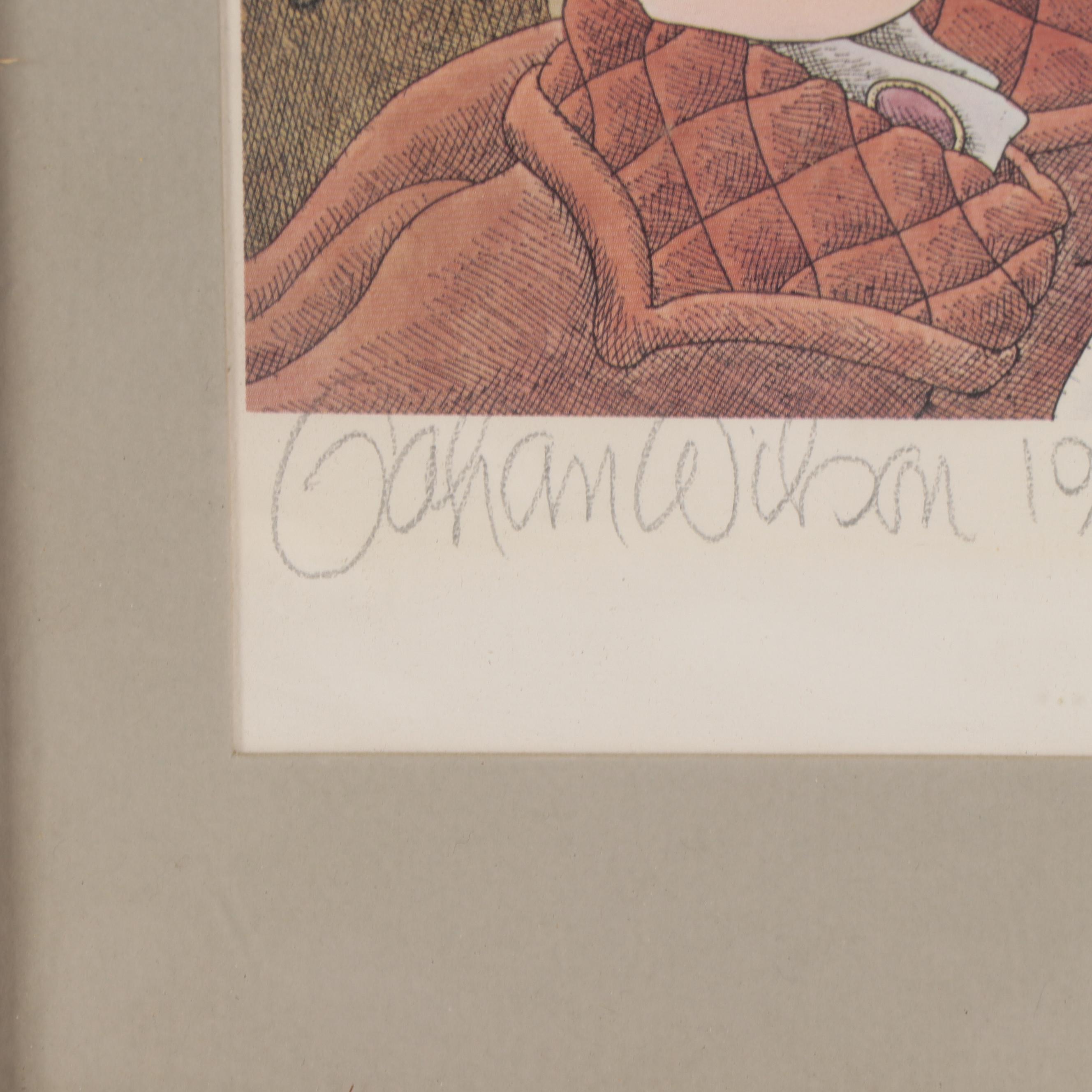 Gahan Allen Wilson Cartoon Offset Lithograph, 1978