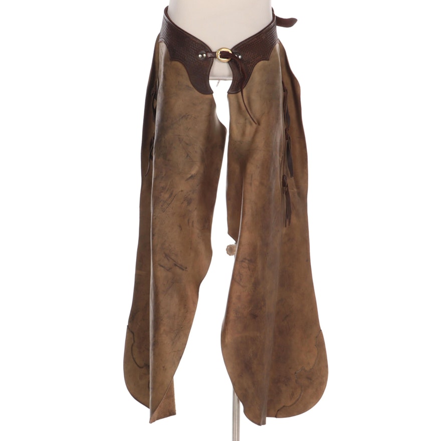 King's Saddlery Leather and Suede Batwing Rodeo Chaps