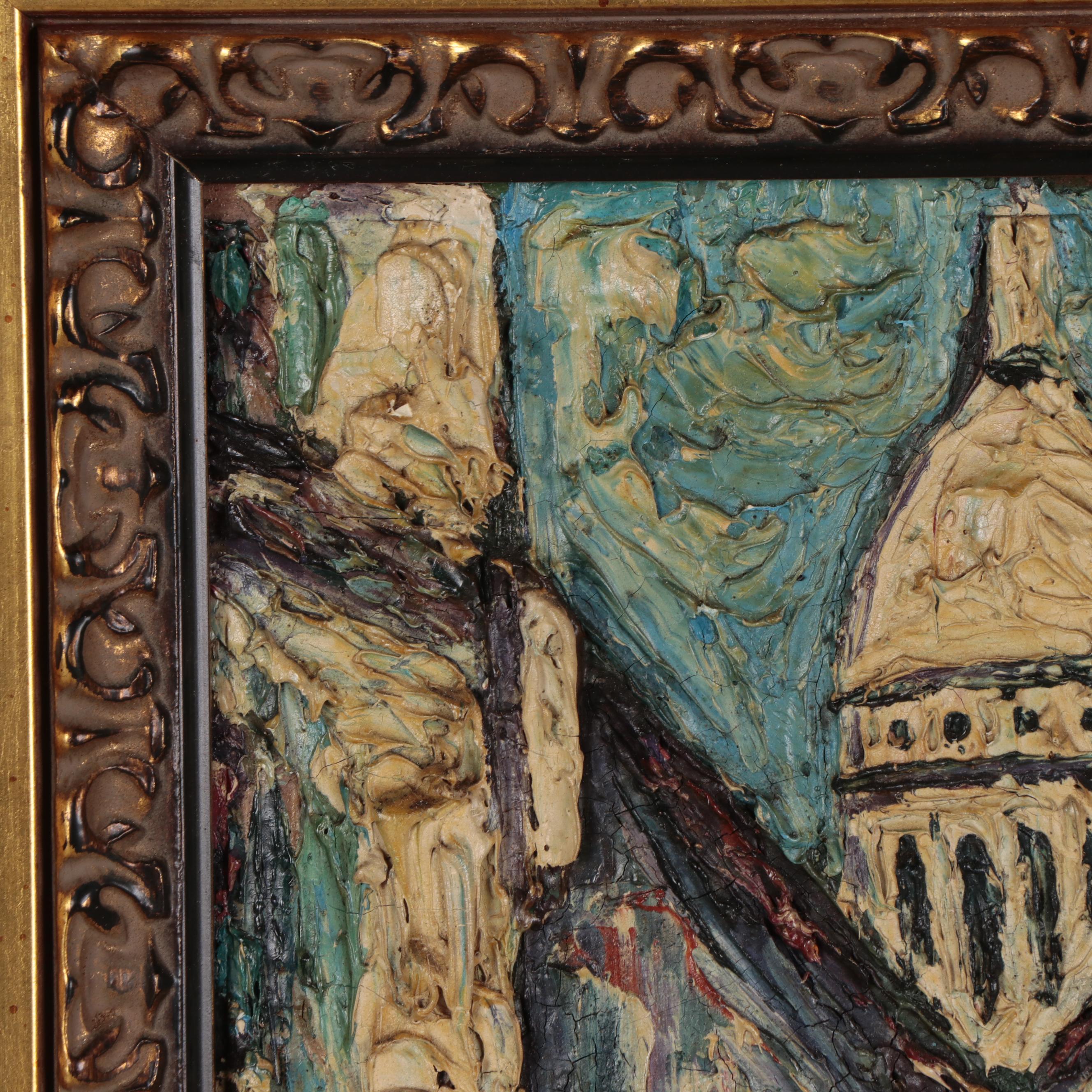 Preben Rasmussen Cityscape Oil Painting, Mid-20th Century