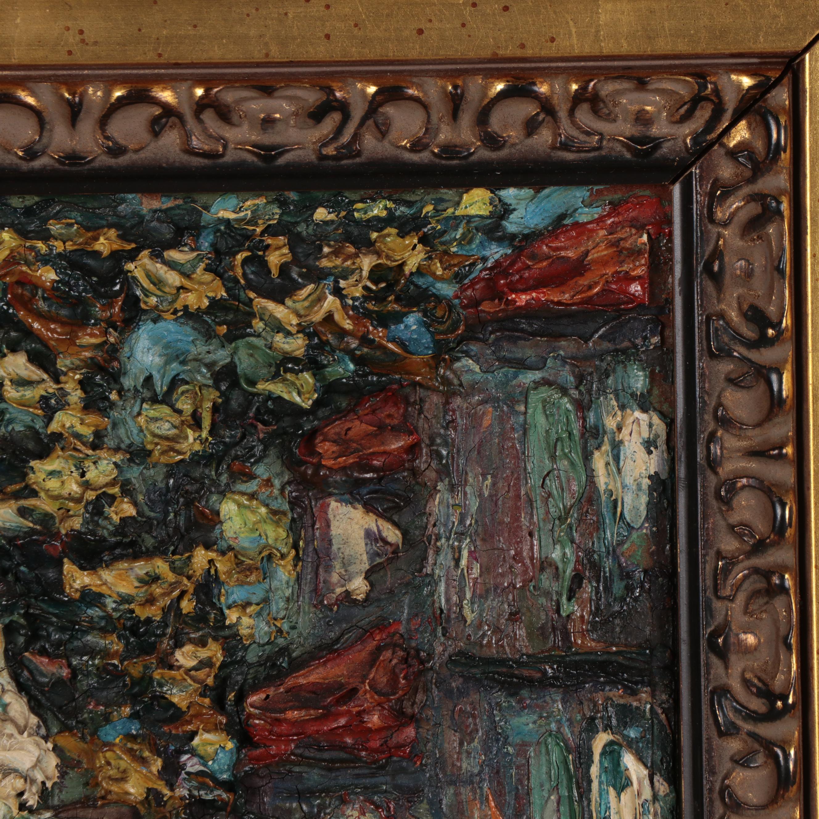 Preben Rasmussen Cityscape Oil Painting, Mid-20th Century