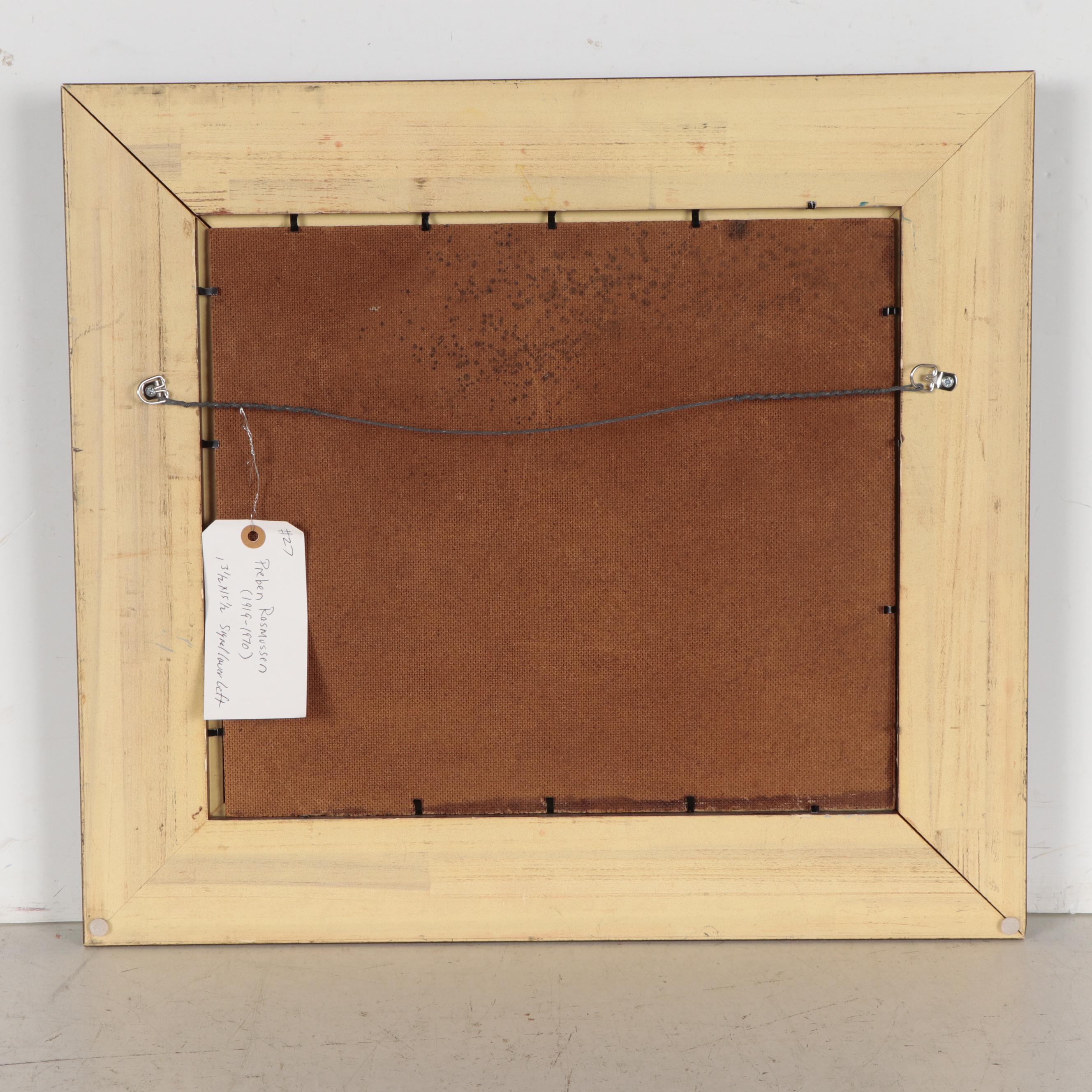 Preben Rasmussen Cityscape Oil Painting, Mid-20th Century