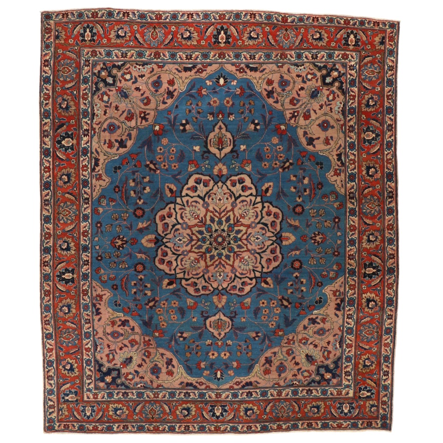 11'1 x 13'1 Hand-Knotted Persian Tabriz Room Sized Rug