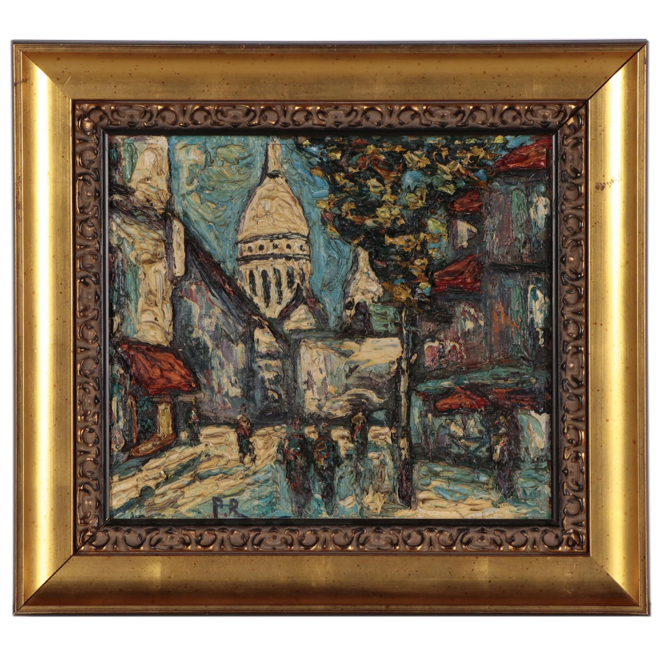 Preben Rasmussen Cityscape Oil Painting, Mid-20th Century