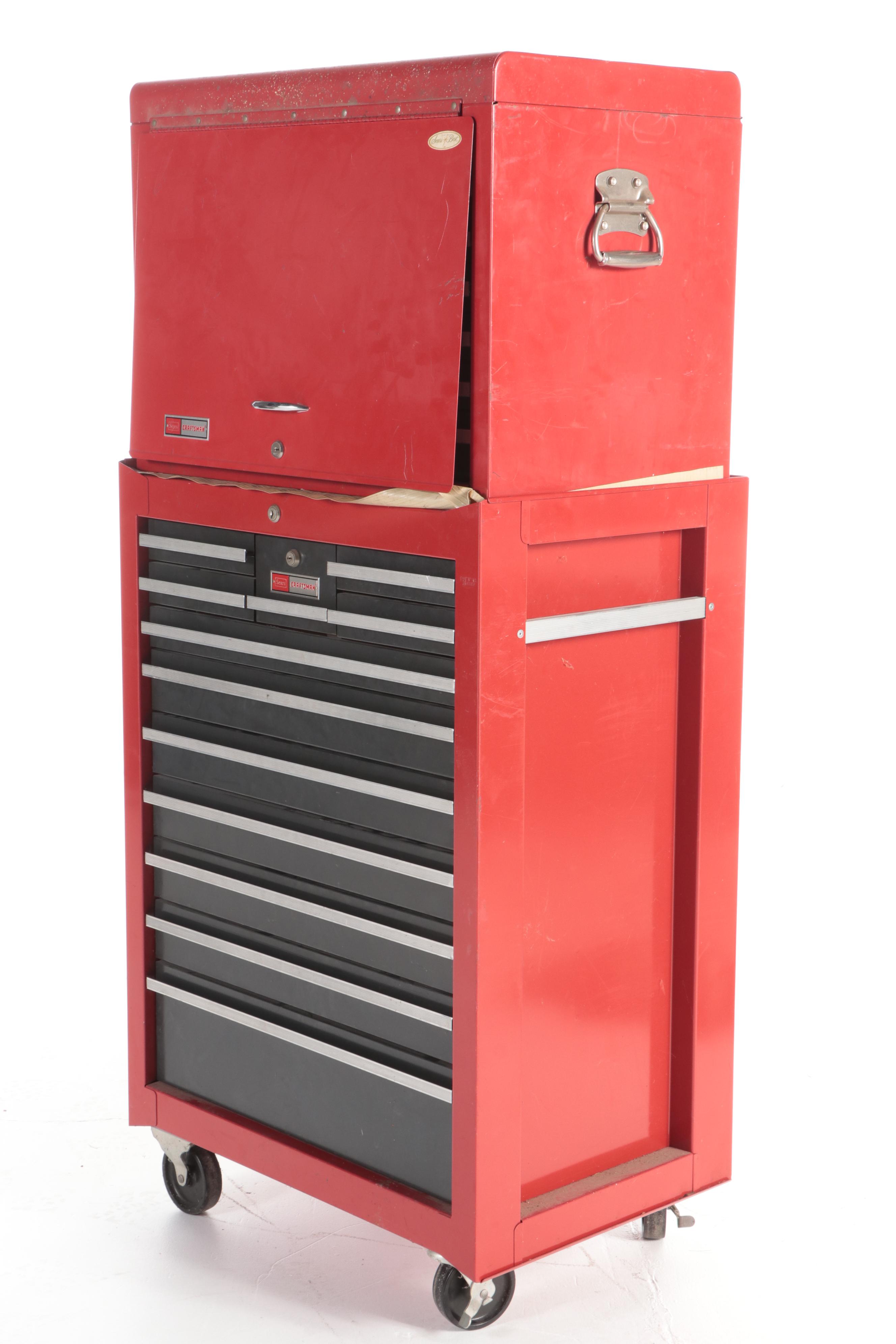 Craftsman 18-Drawer Tool Cabinet Cart with Assorted Hand Tools