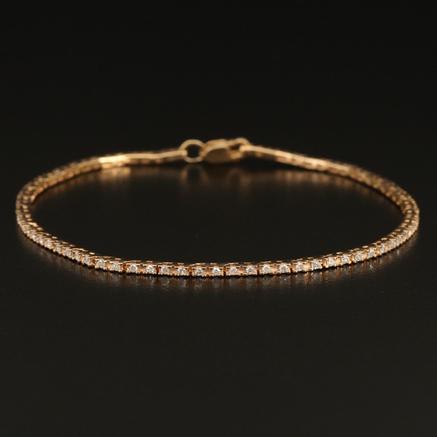 Sterling Diamond Line Bracelet
