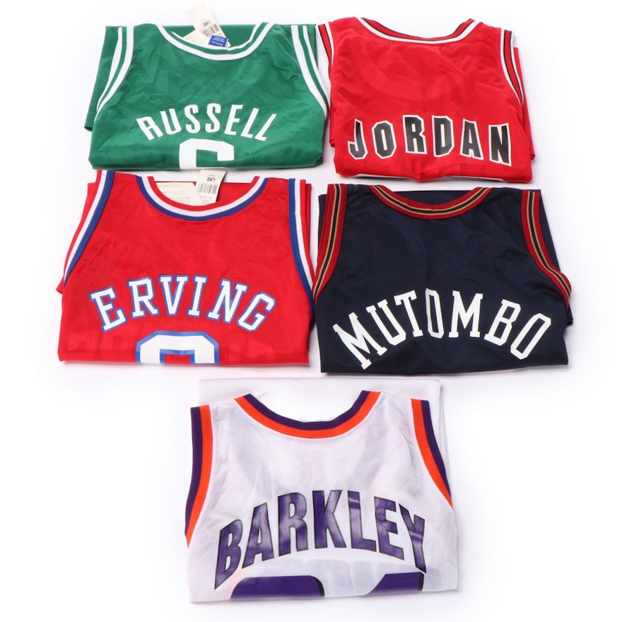 Champion NBA Jerseys with Jordan, Barkley, Mutumbo, Russell and Erving
