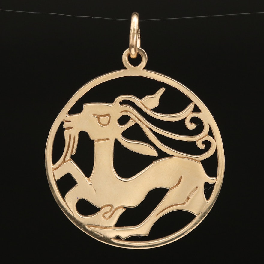 10K Goat Pendant