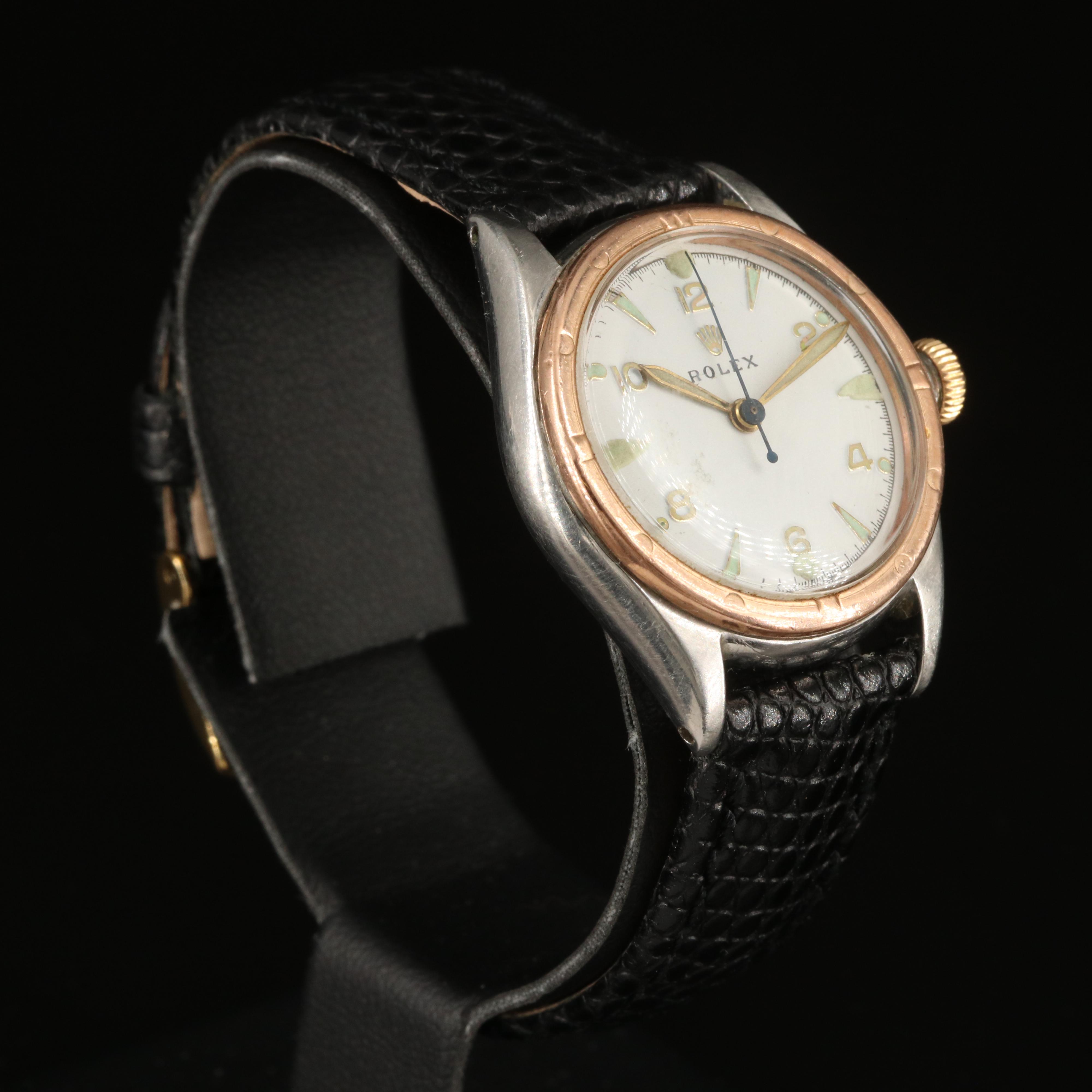 1935 Rolex Stainless Steel and Gold Filled Stem Wind Watch