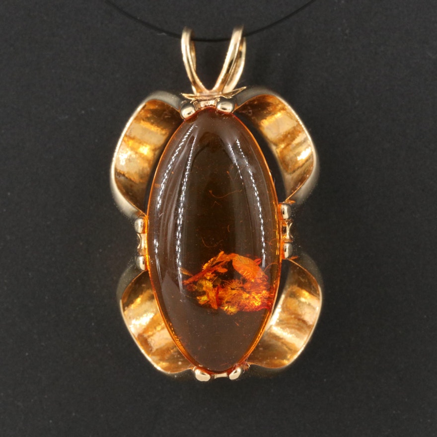 Copal Navette Pendant