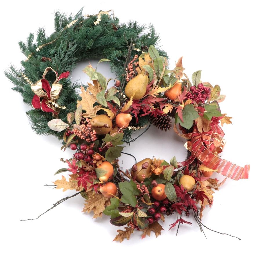 Autumn and Winter Artificial Wreaths