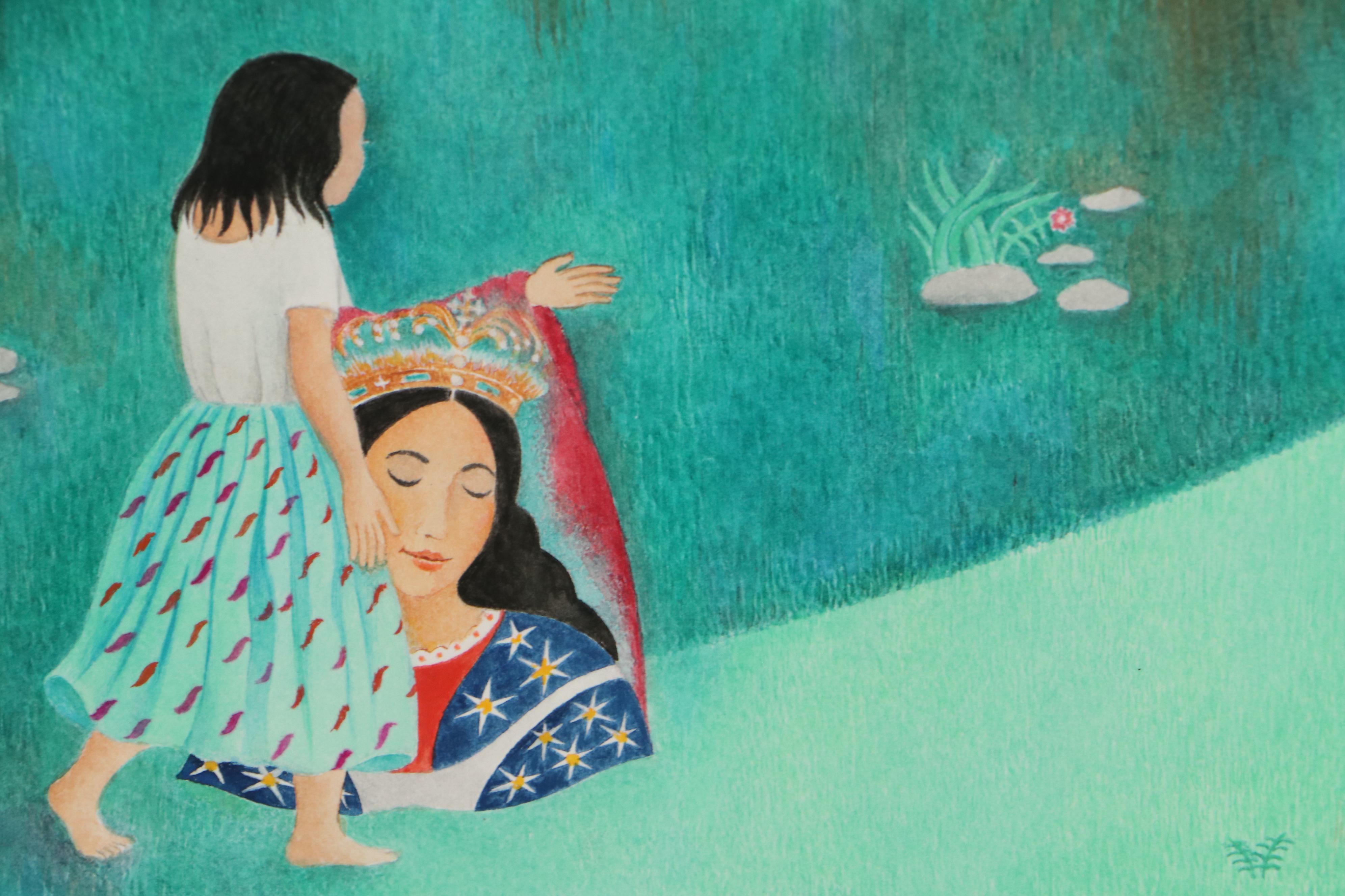 Beatriz Vidal Figural Colored Pencil Illustration of Footpath