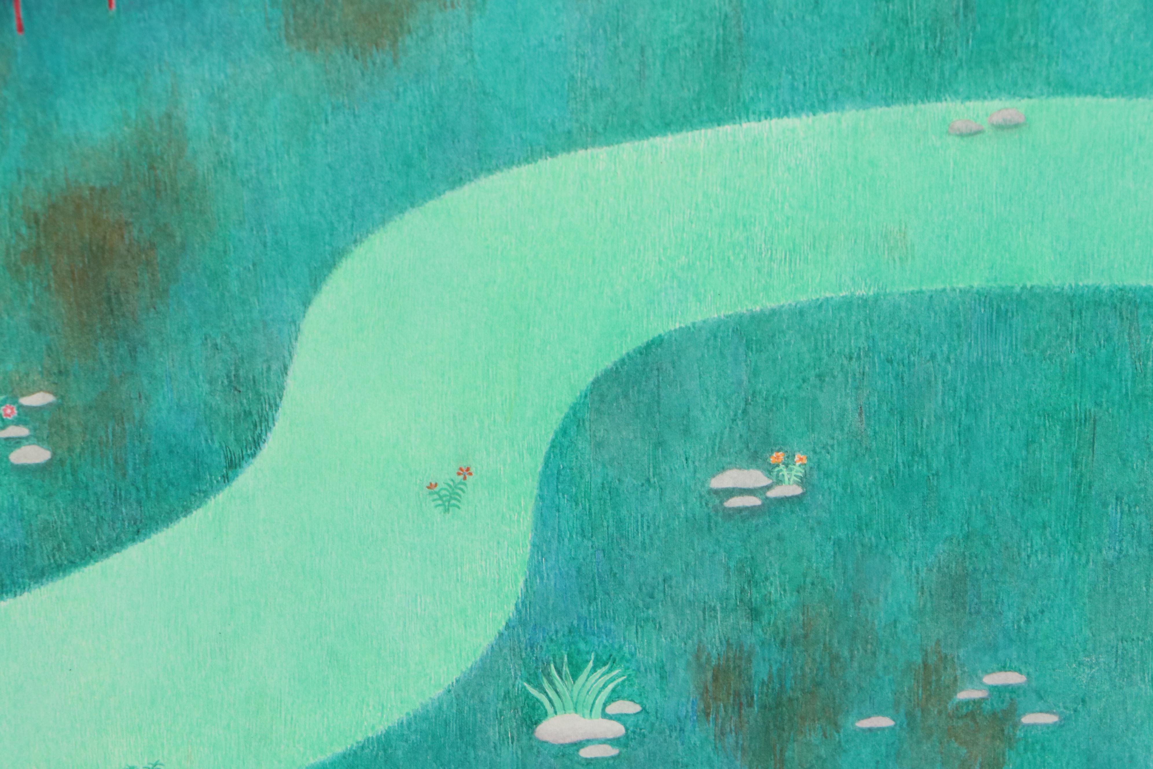 Beatriz Vidal Figural Colored Pencil Illustration of Footpath