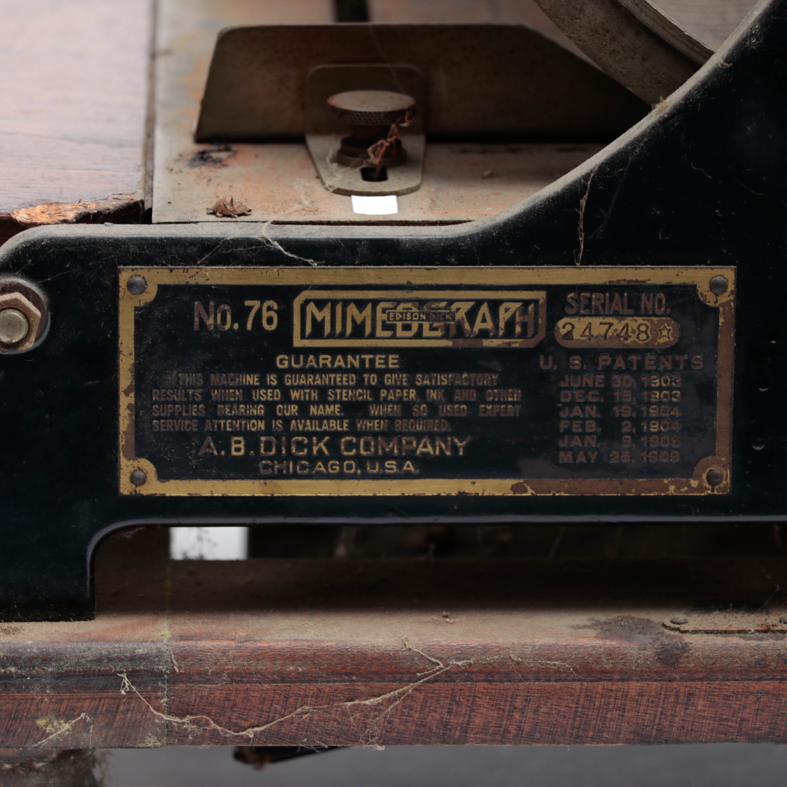 Edison's Rotary / A.B. Dick Co. No. 76 Mimeograph Machine, Early 20th Century