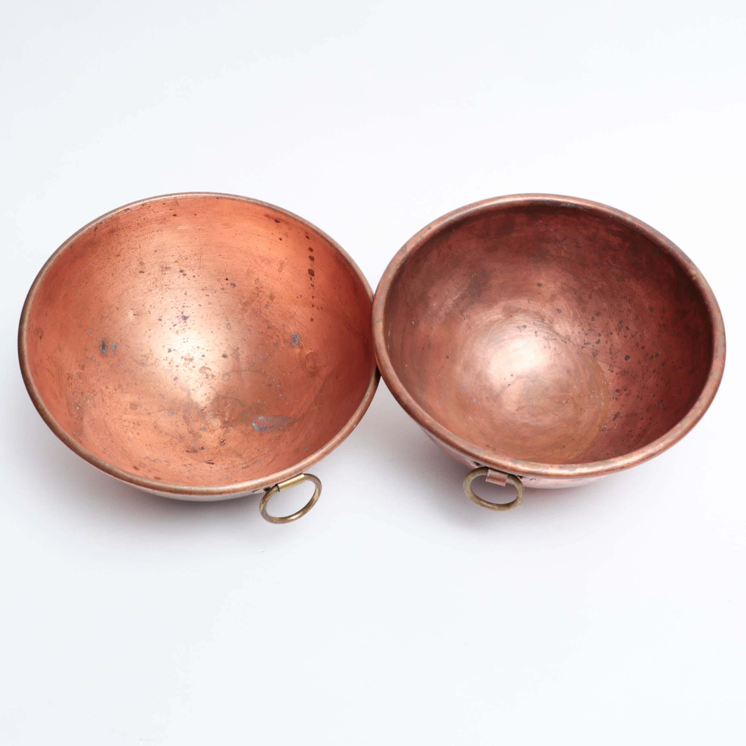Williams-Sonoma and Other Copper Batter Bowls with Loop Handles