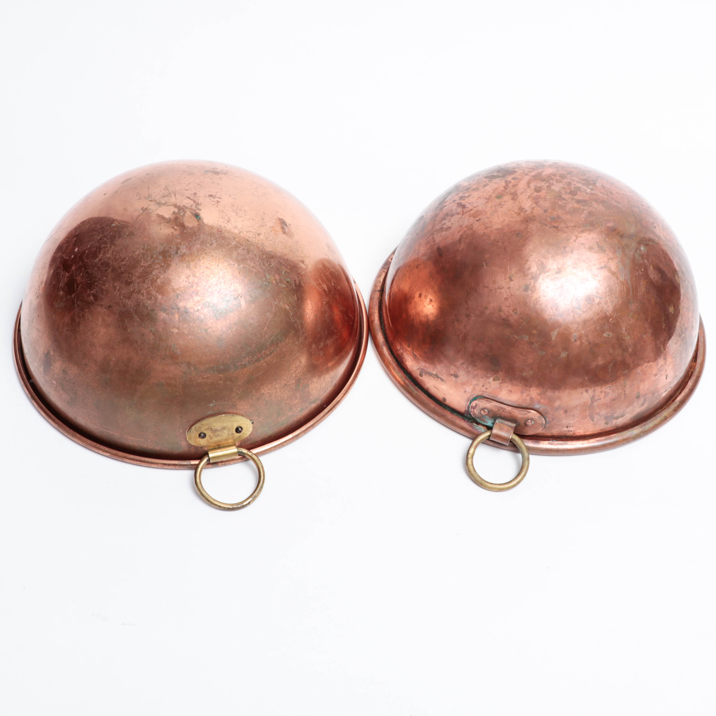 Williams-Sonoma and Other Copper Batter Bowls with Loop Handles