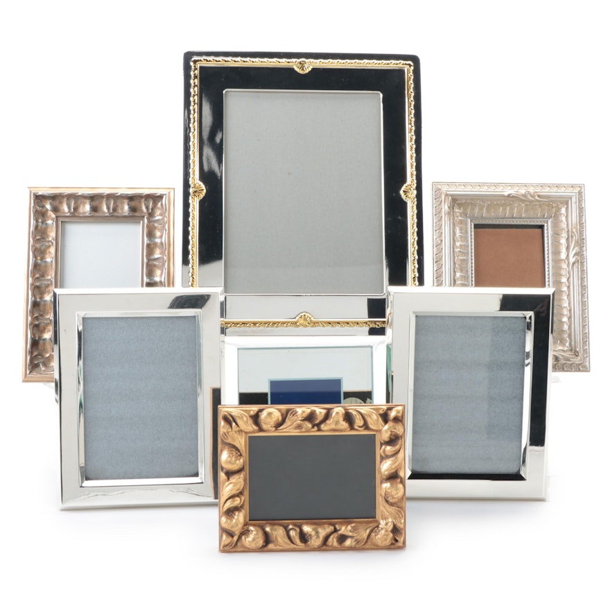 Silver Tone Metal and Gilt Wood Picture Frames