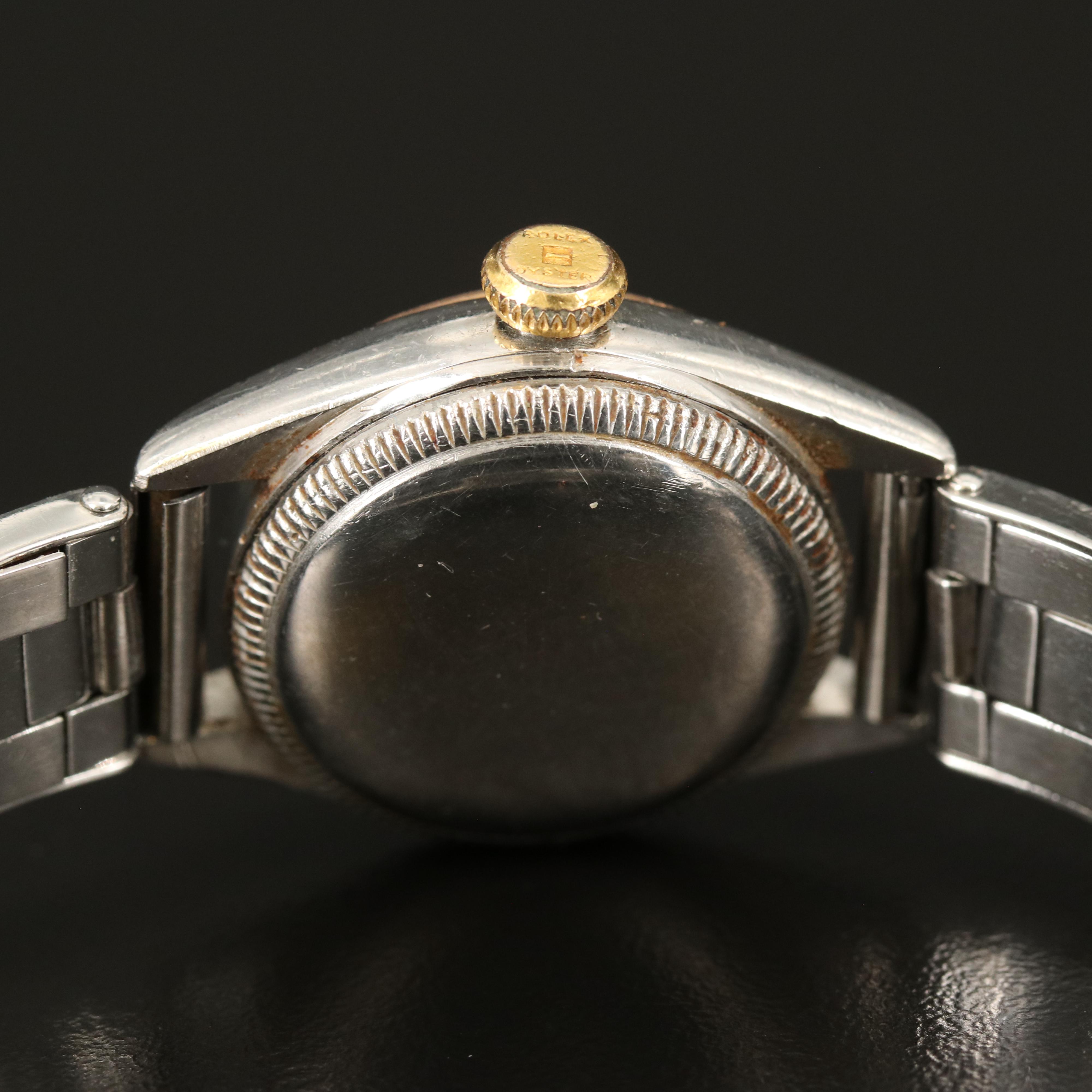 Vintage Rolex Bubbleback Model 5003 14K and Stainless Steel Watch